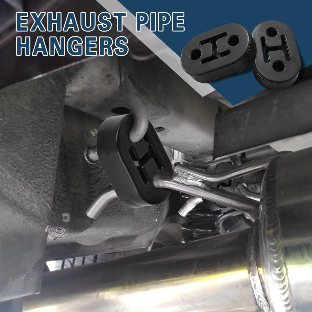 Soporte de escape de goma CHRYMUM 4PCS 2 agujeros 7.29x5cm