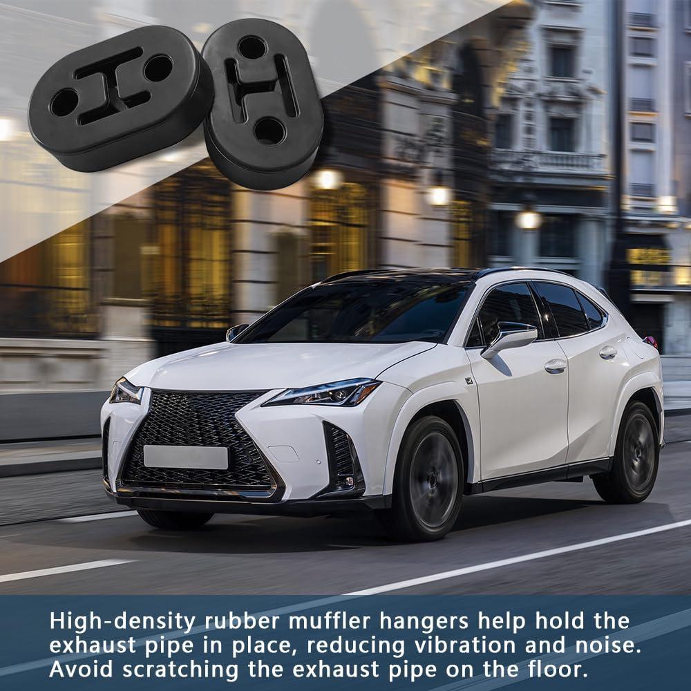 Soporte de escape de goma CHRYMUM 4PCS 2 agujeros 7.29x5cm