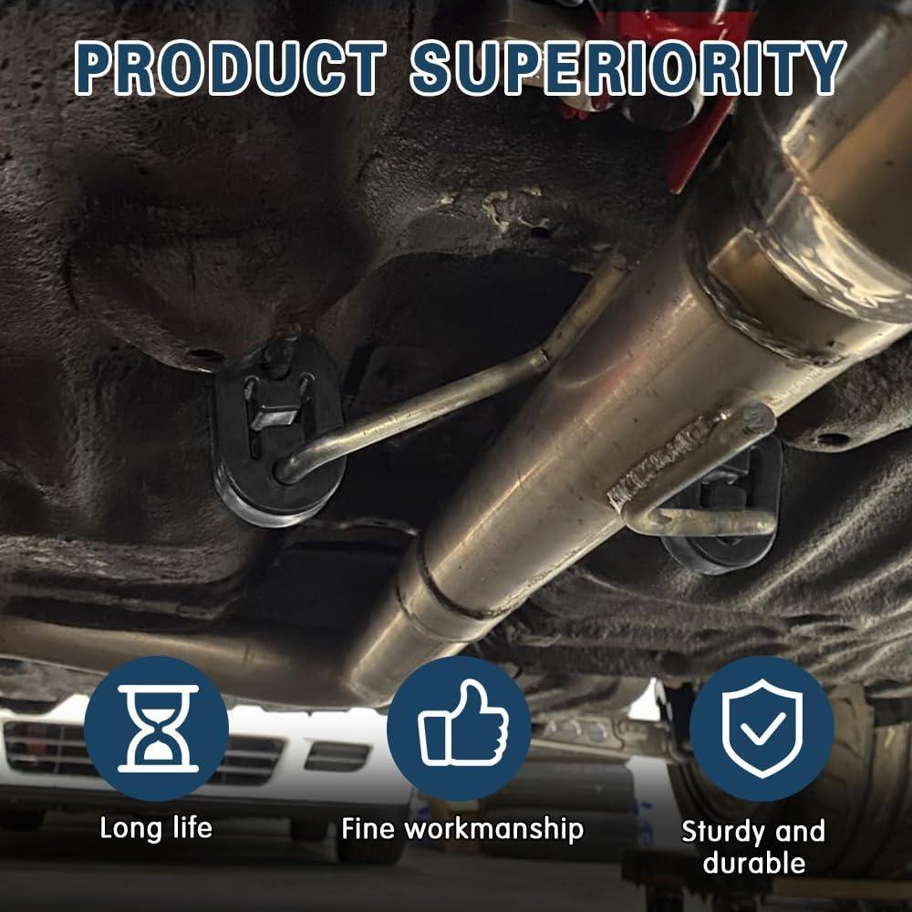 Soporte de escape de goma CHRYMUM 4PCS 2 agujeros 7.29x5cm