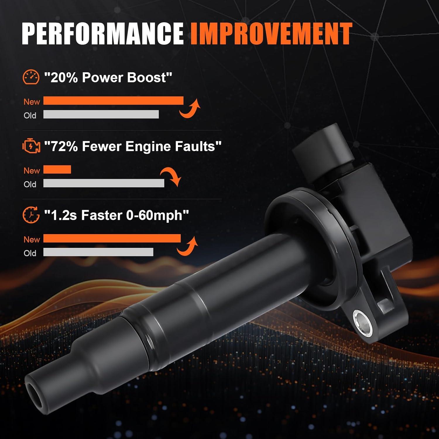 4 Bobinas de Encendido y Bujías GYbenzi para Toyota 1.5L