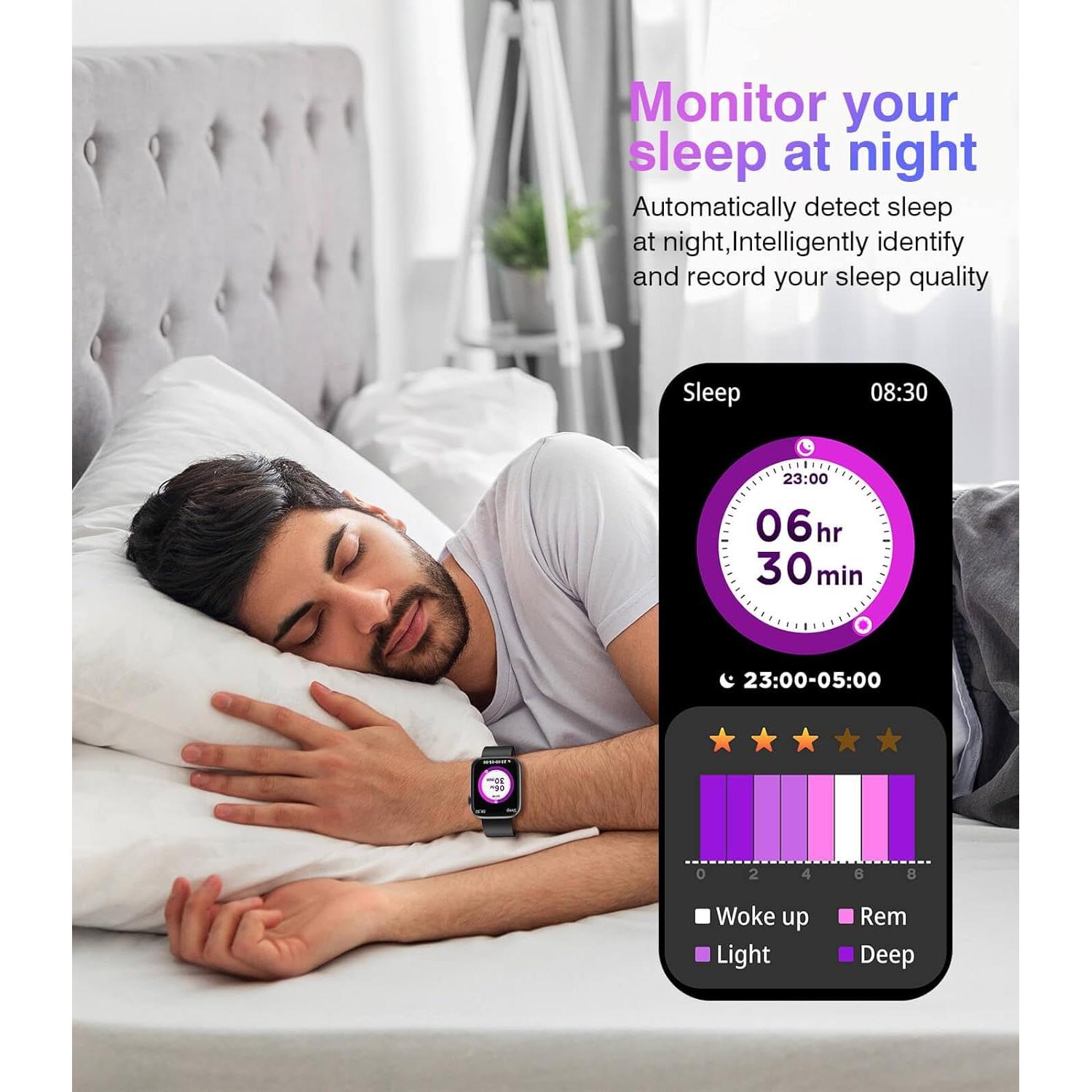 Reloj Inteligente Bluetooth EarlySincere Negro 1.9" HD Salud