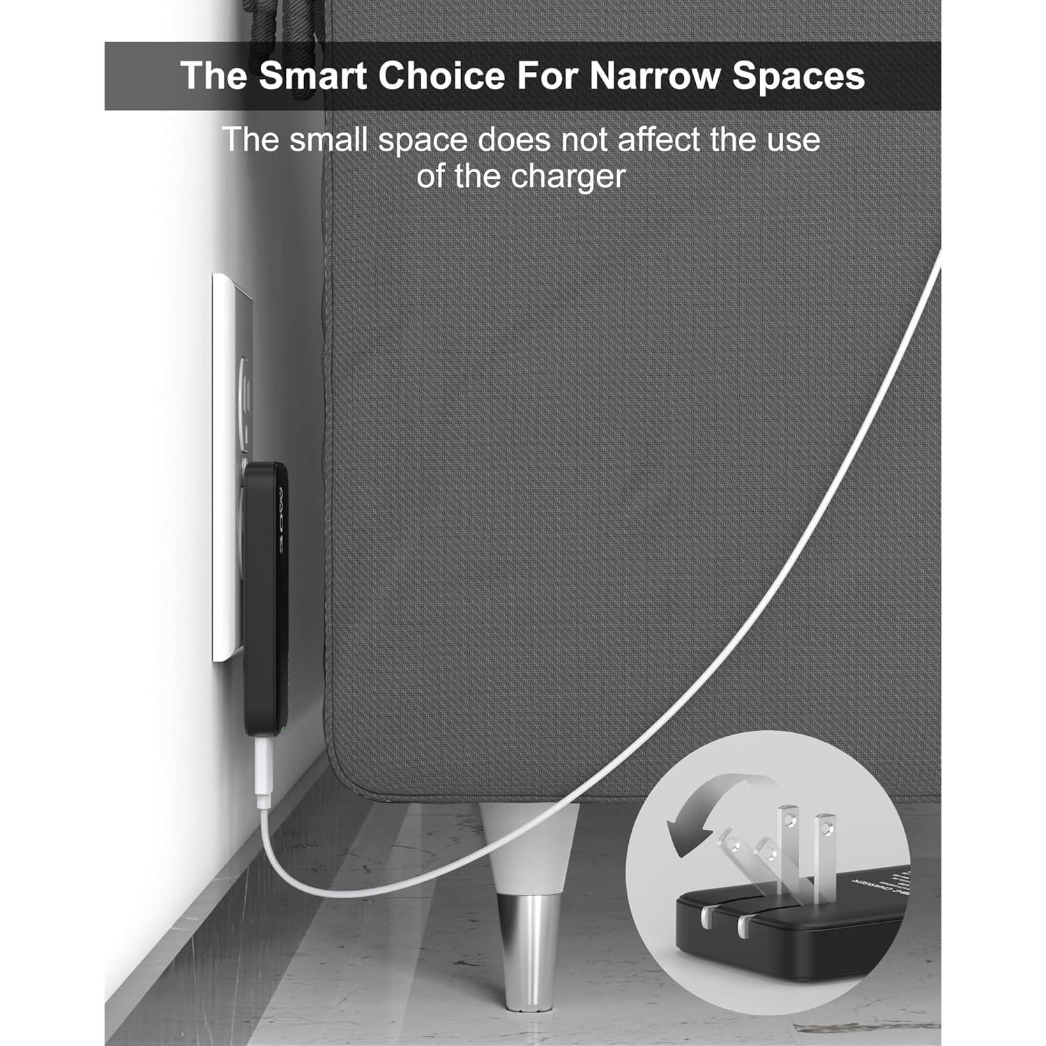 Cargador de Pared USB C 30W POANES 3 Puertos Negro