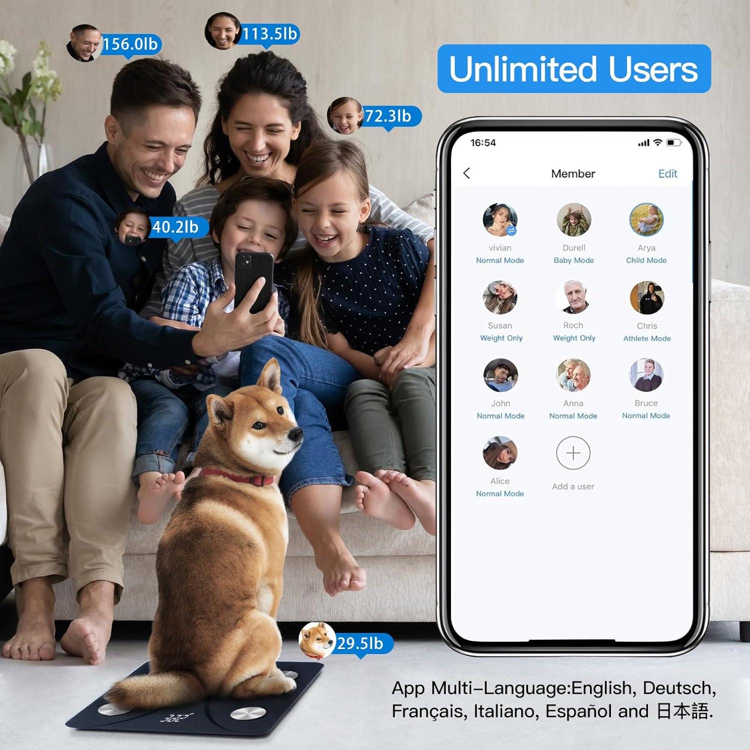 Báscula de Baño Inteligente Vitafit VT702 - 181.44kg, Análisis Corporal