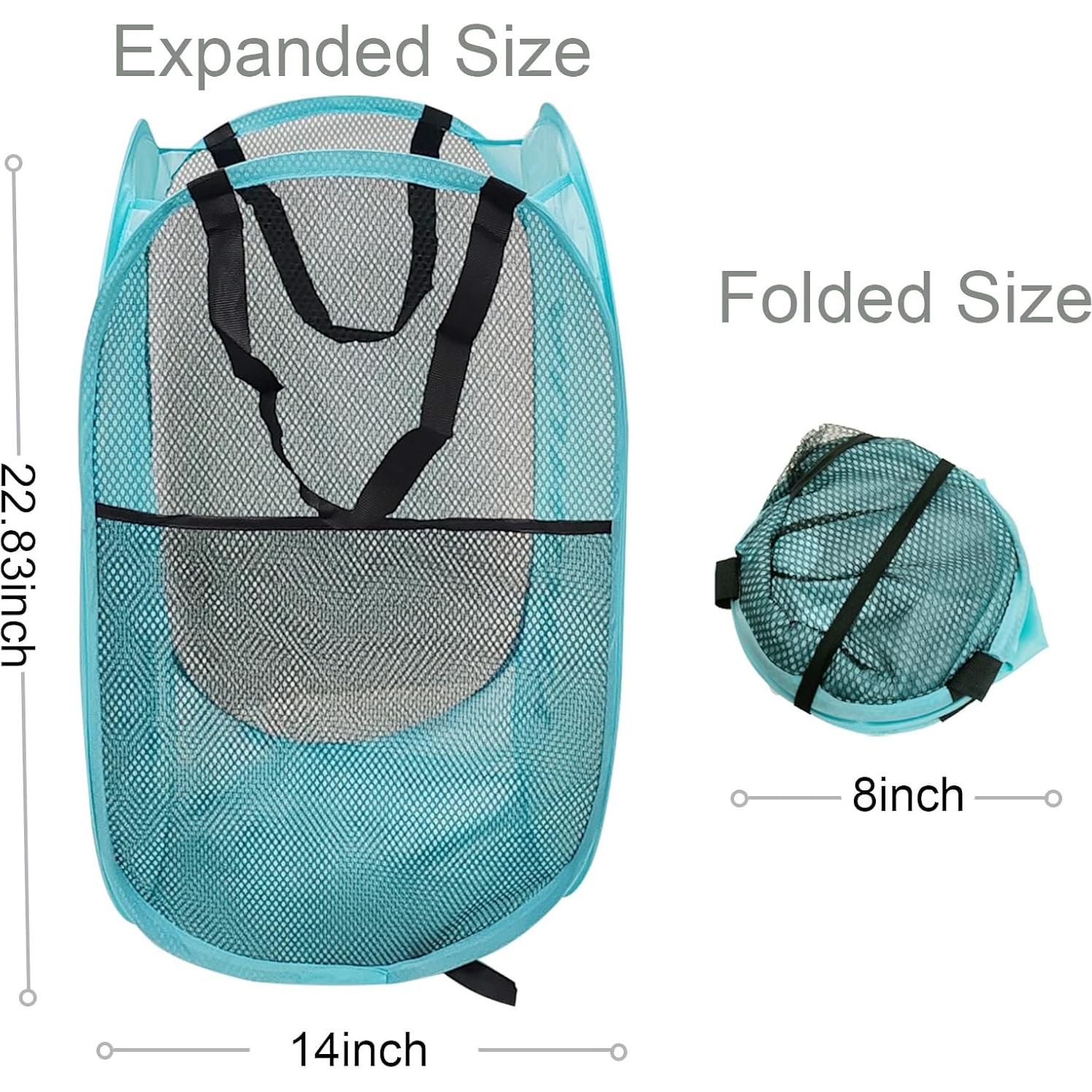 Cesta de Lavandería Larpur Colapsable 79.5L Negro y Azul