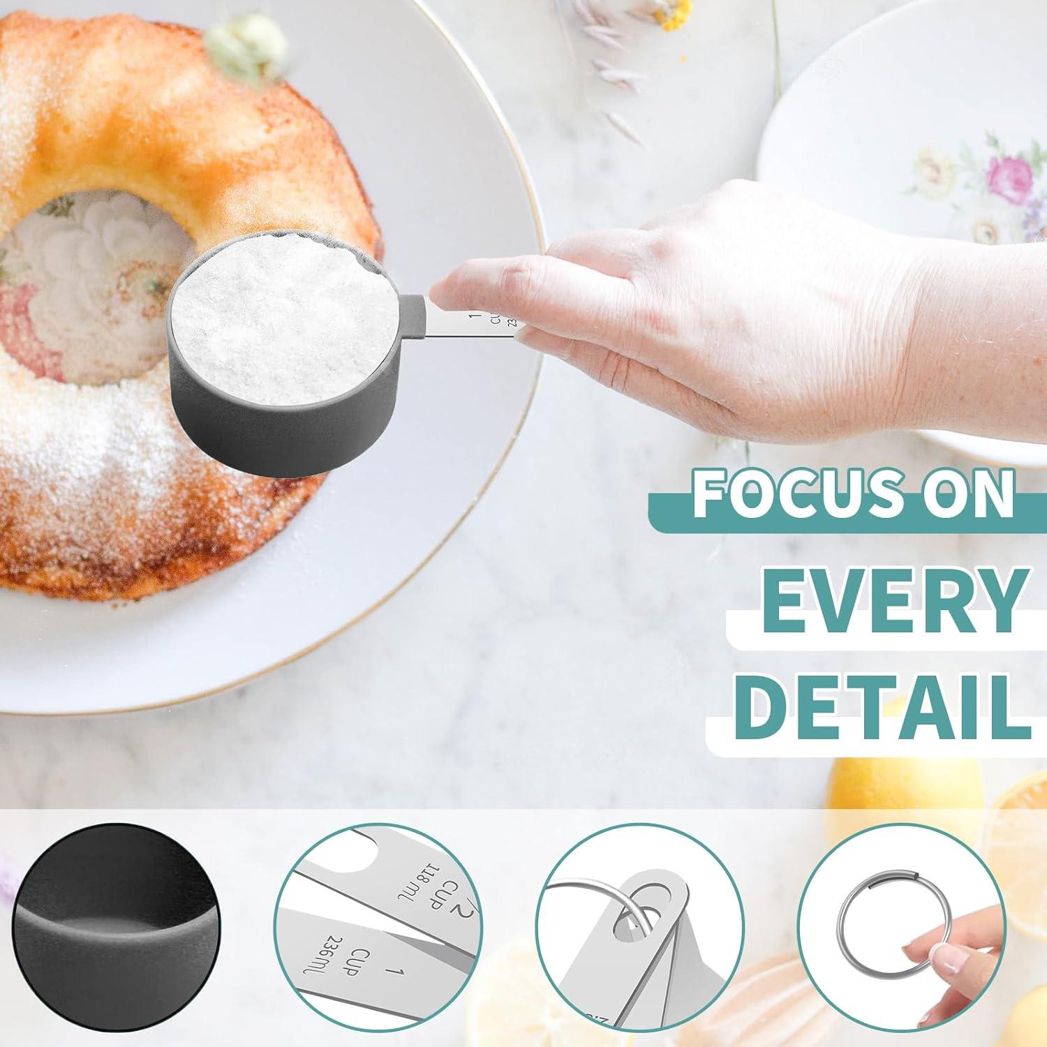 Juego de Tazas y Cucharas Medidoras YQMYXG Acero Inoxidable