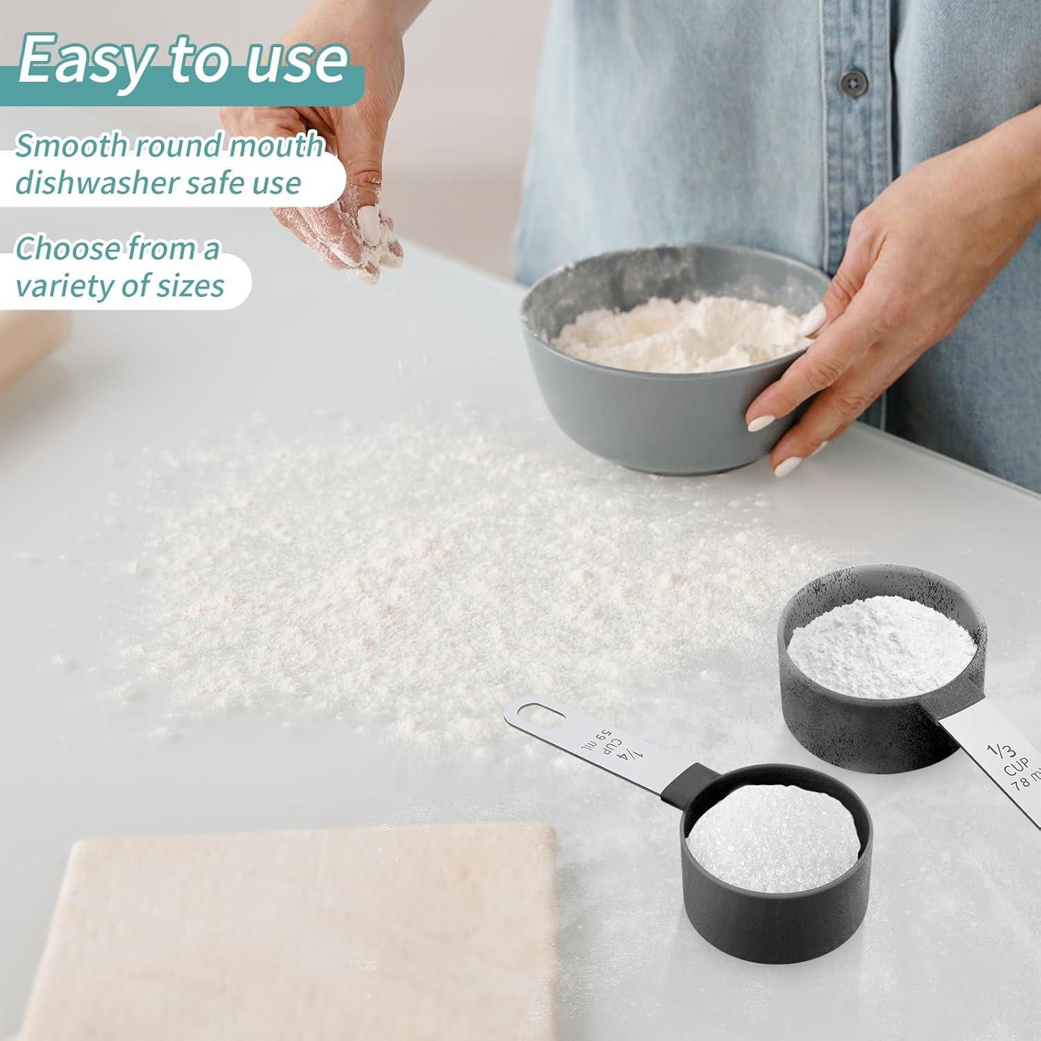 Juego de Tazas y Cucharas Medidoras YQMYXG Acero Inoxidable