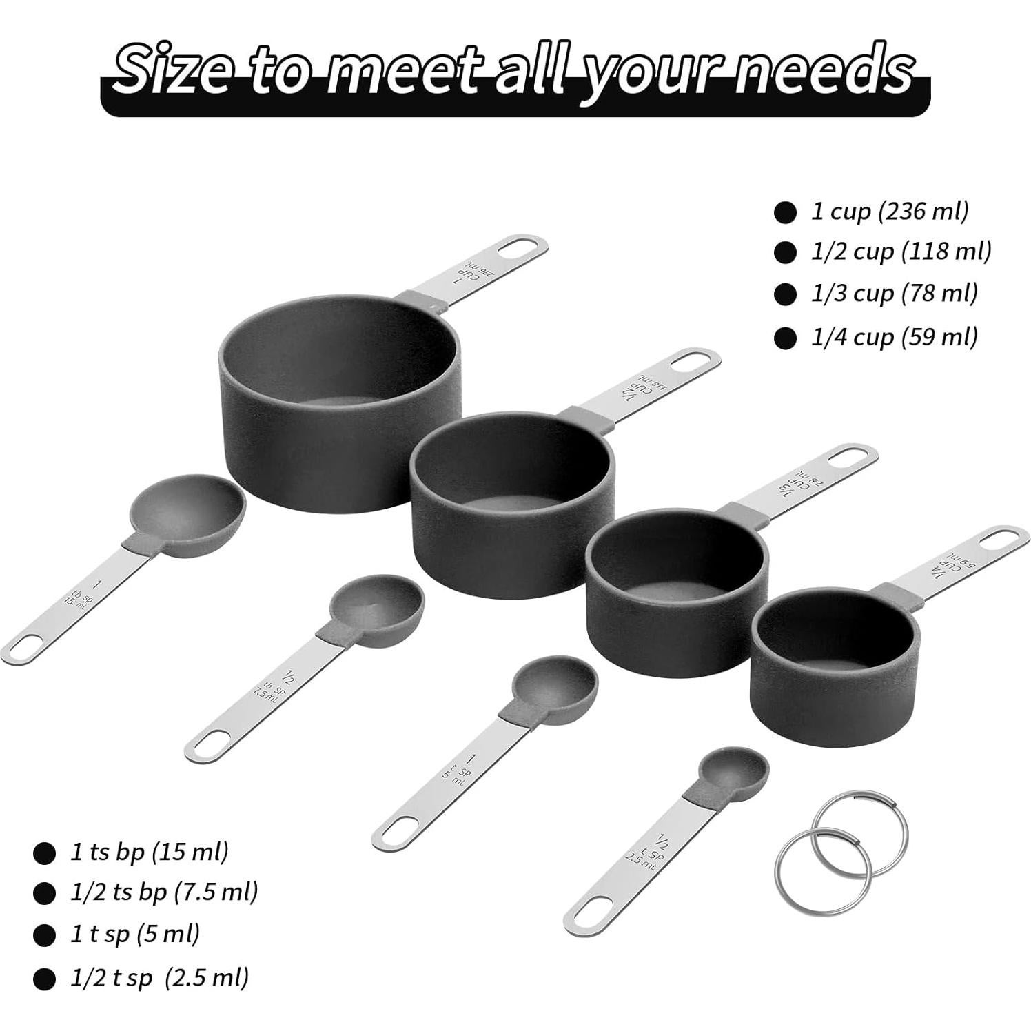 Juego de Tazas y Cucharas Medidoras YQMYXG Acero Inoxidable