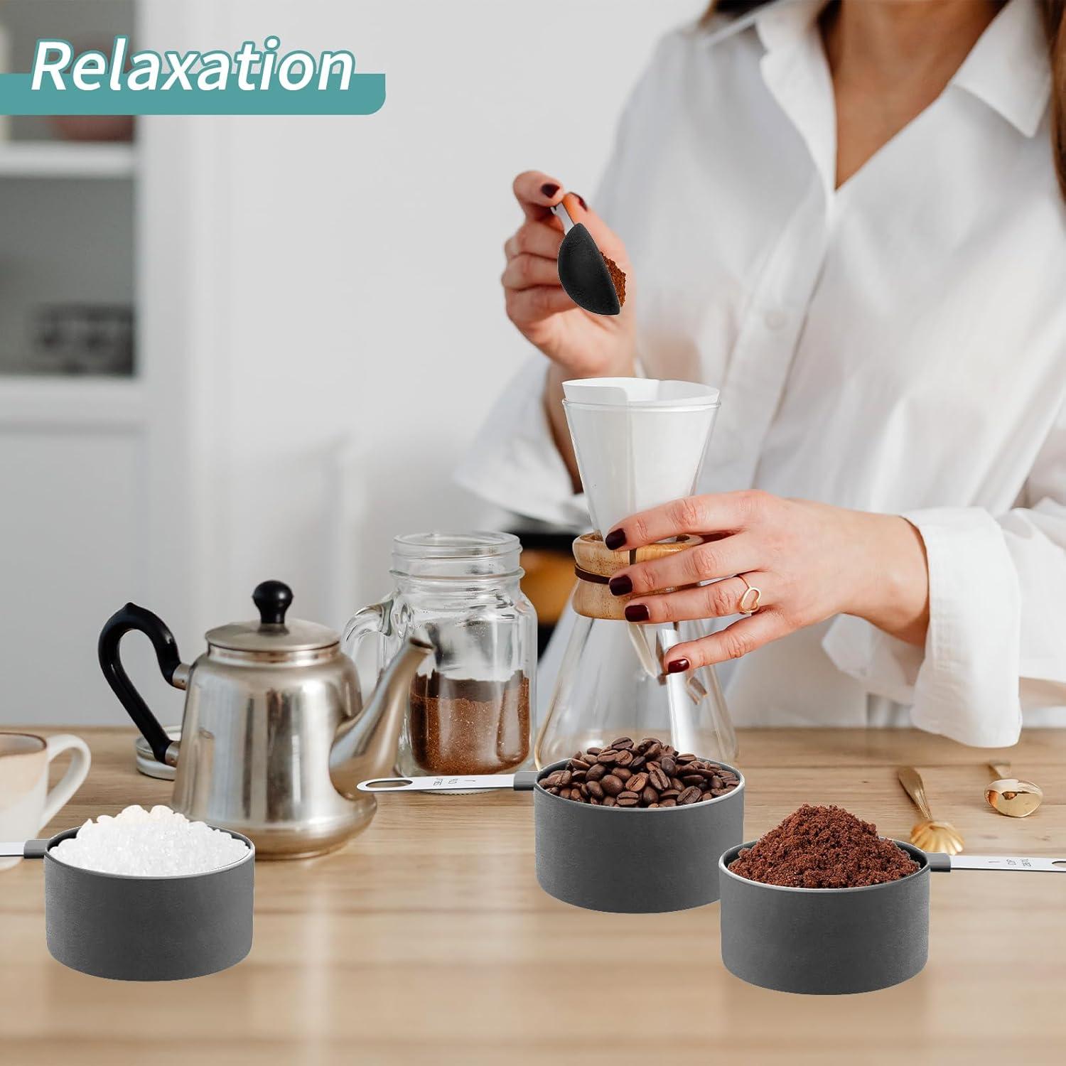 Juego de Tazas y Cucharas Medidoras YQMYXG Acero Inoxidable