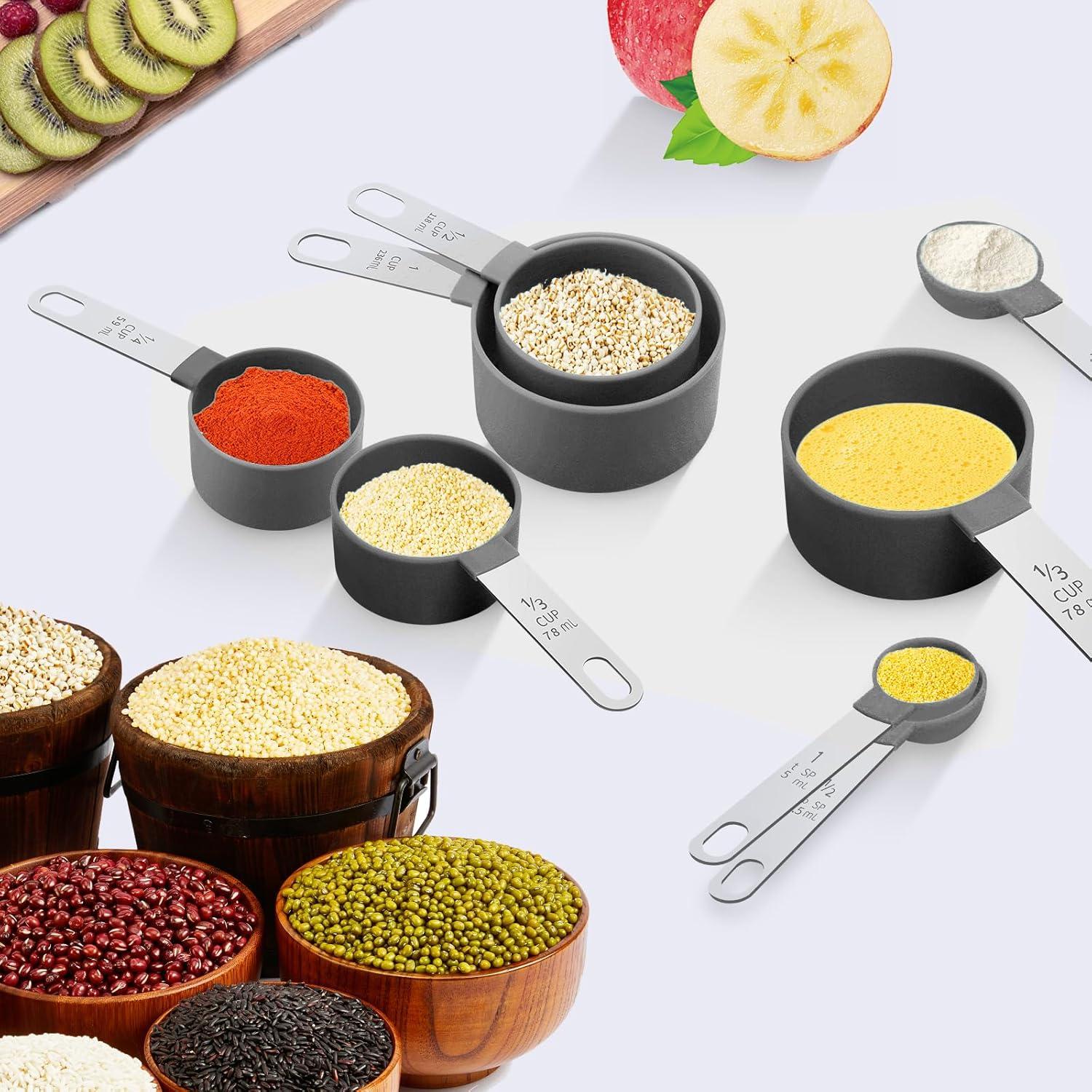 Juego de Tazas y Cucharas Medidoras YQMYXG Acero Inoxidable