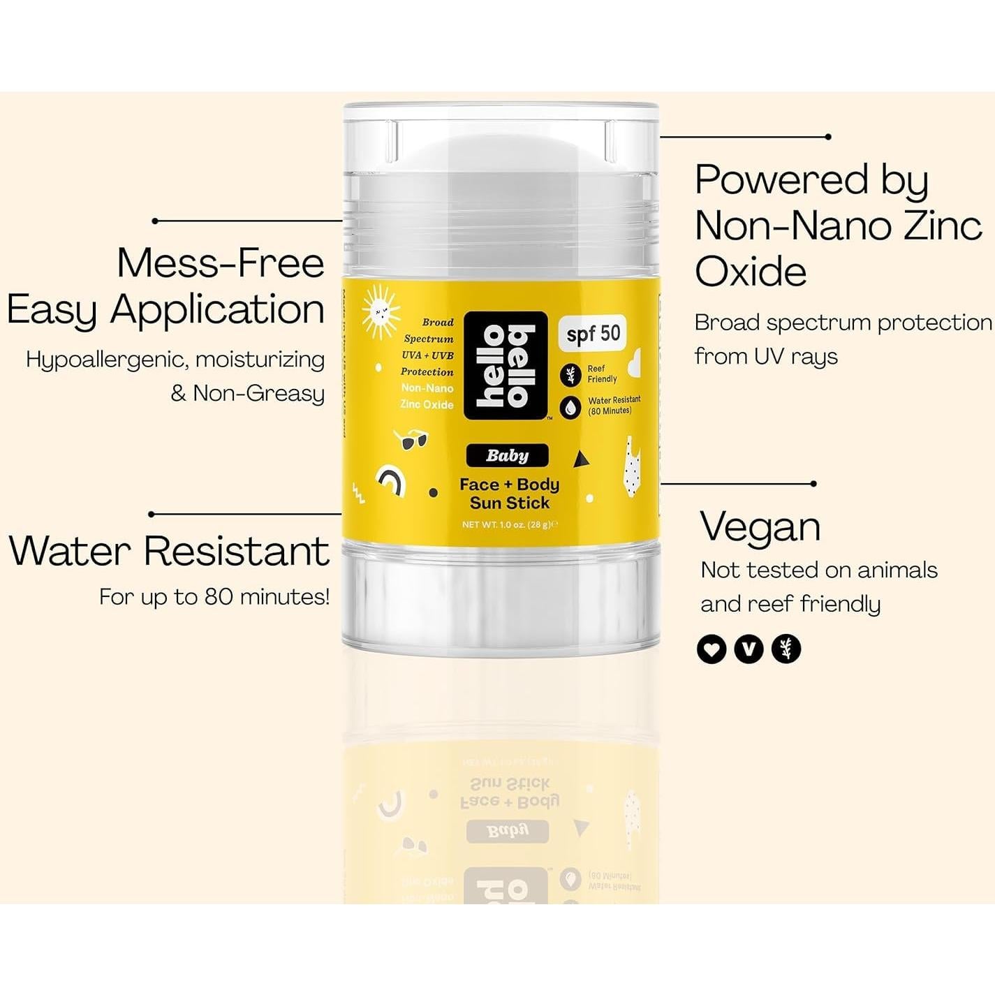 Protector Solar Mineral Hello Bello SPF 55+ y Barra SPF 50