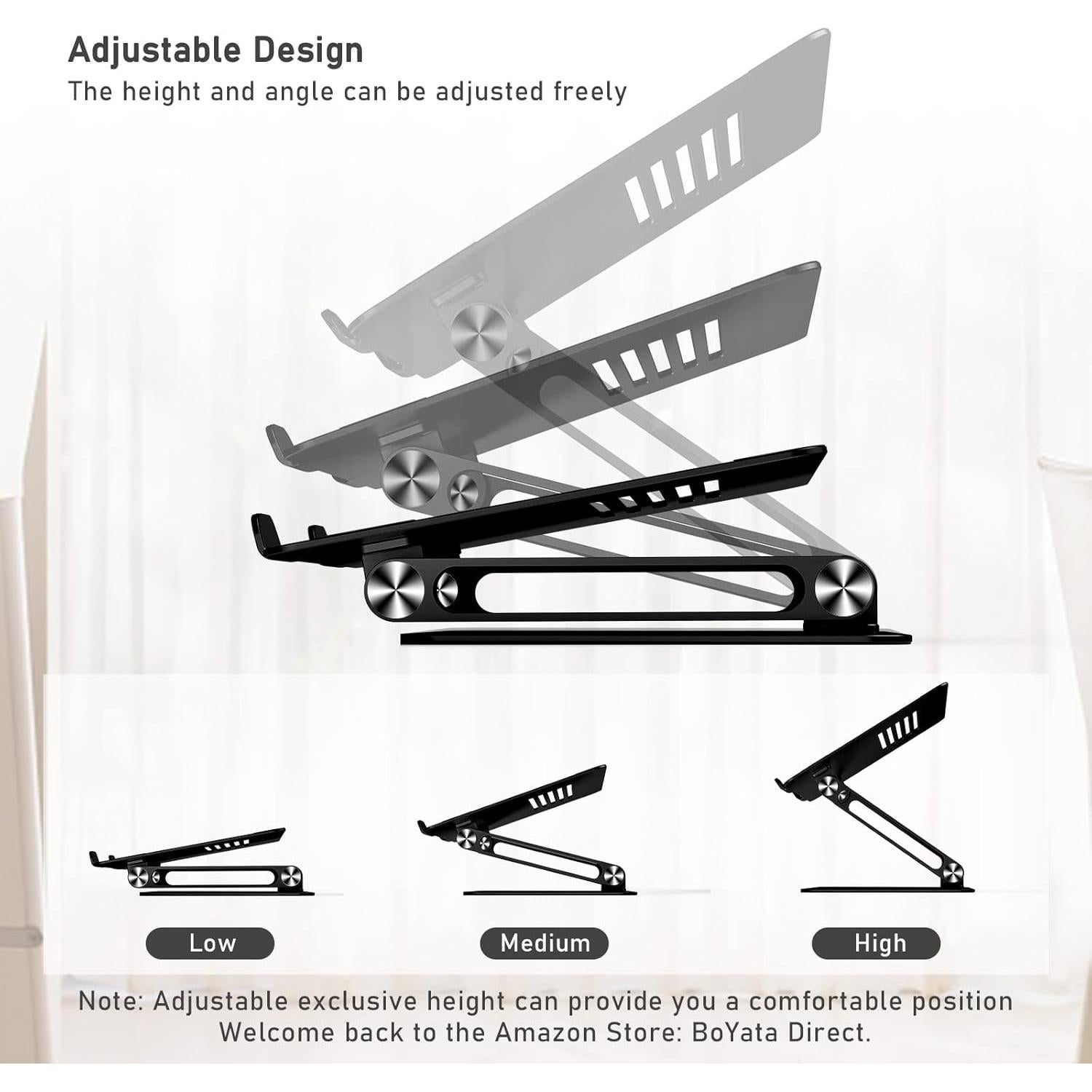 Soporte para Laptop BoYata N21 Negro Ajustable hasta 17"