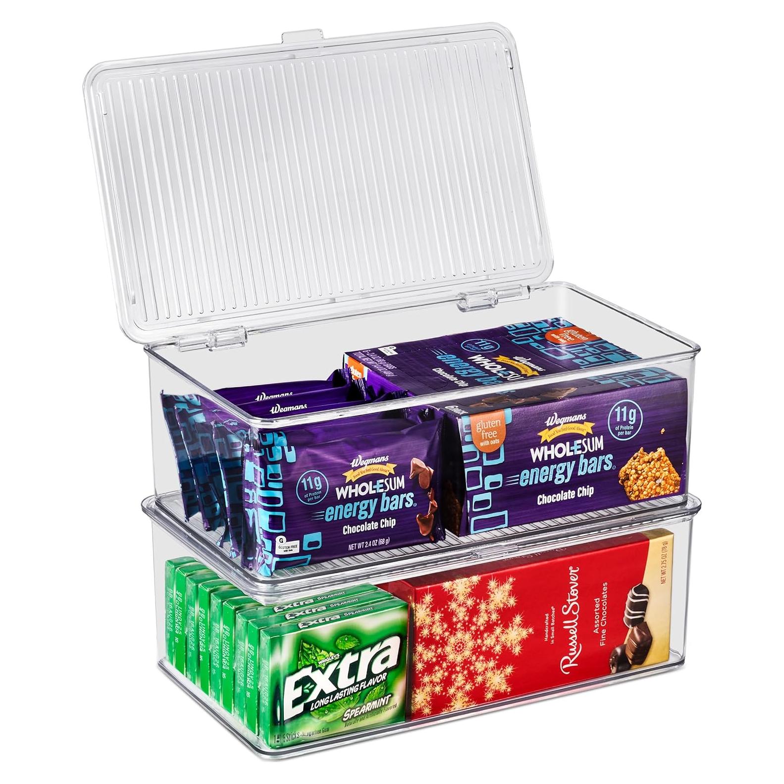 Contenedores de Almacenamiento Sorbus Medianos con Tapa Bisagra - Juego de 2