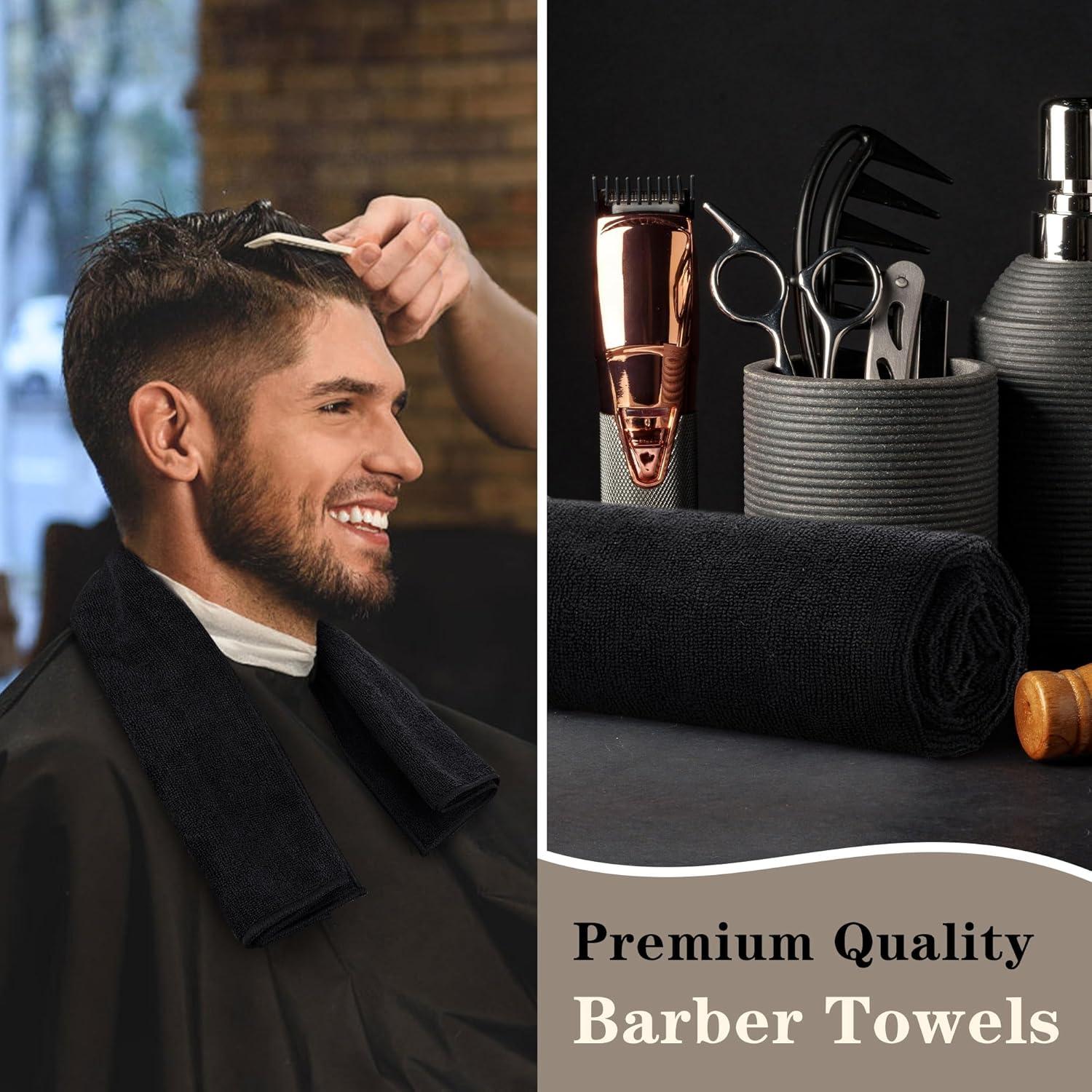 Toallas de salón FIXSMITH 12 unidades microfibra negras 40x68 cm