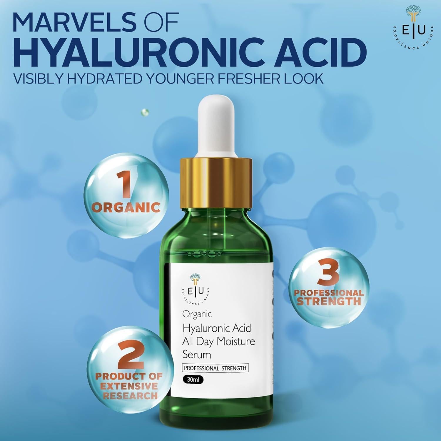 Suero de Ácido Hialurónico Orgánico E U Excellence 30ml
