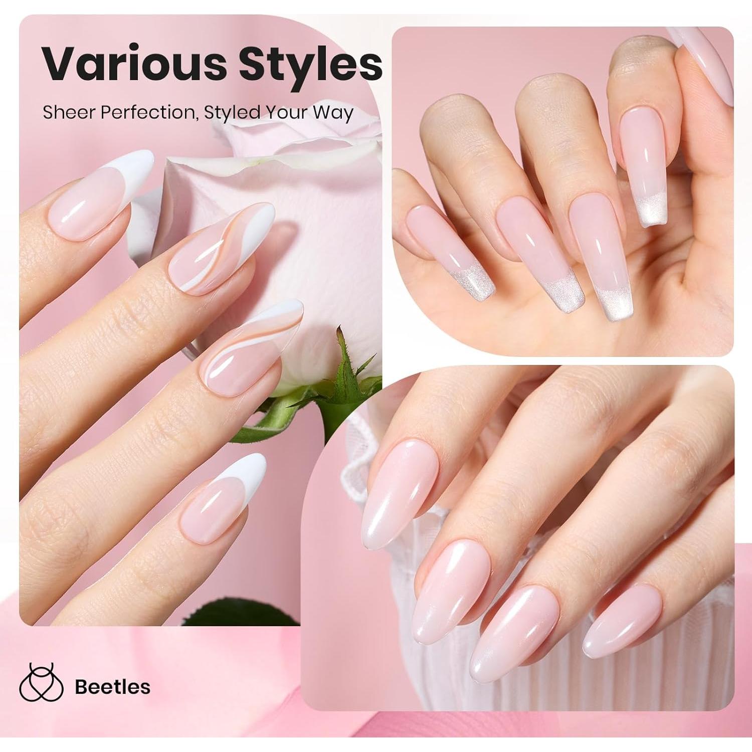 Esmalte de Uñas Gel Rosa Nude Beetles 15ml Libre de HEMA