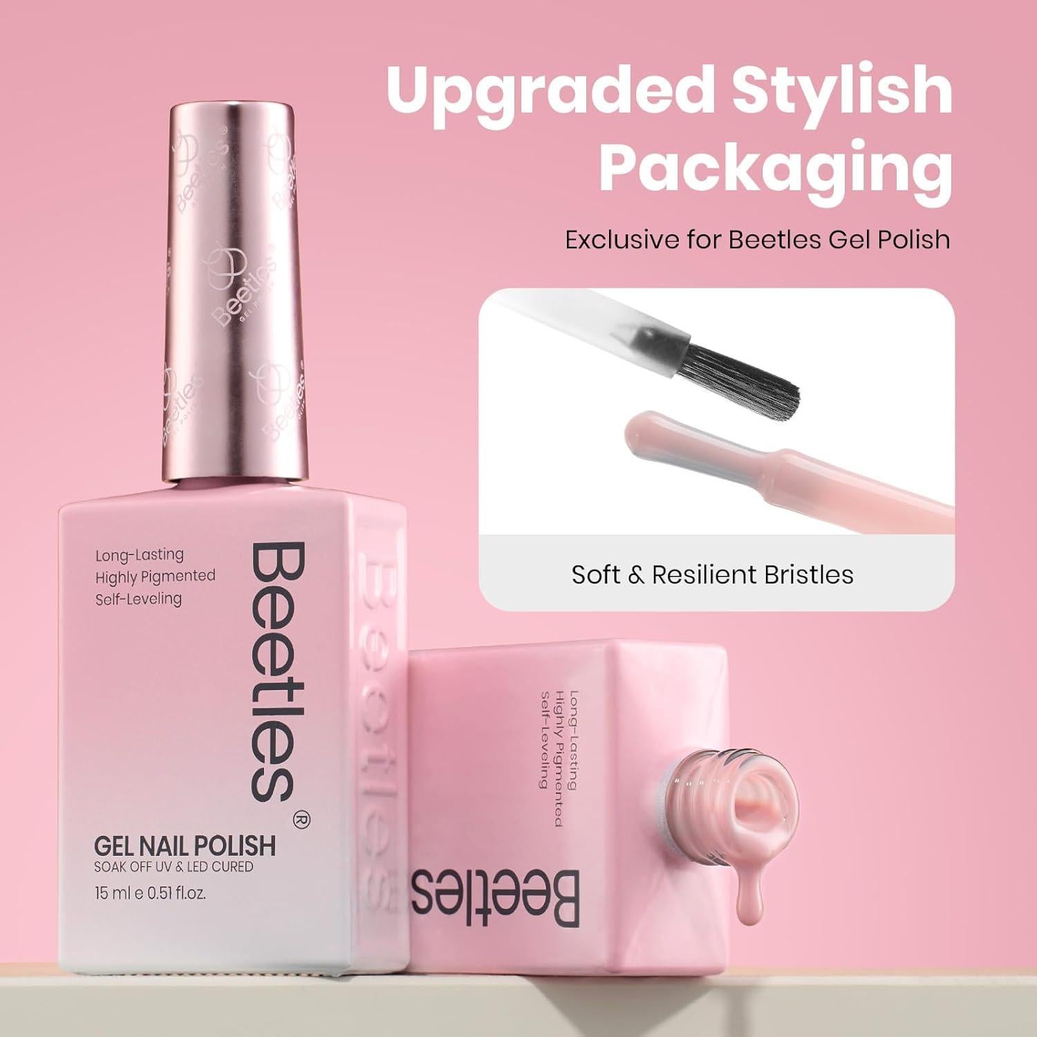 Esmalte de Uñas Gel Rosa Nude Beetles 15ml Libre de HEMA