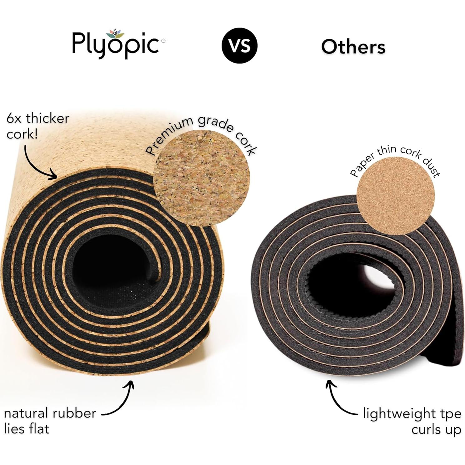 Esterilla de Yoga Plyopic de Corcho Antideslizante 185x66cm