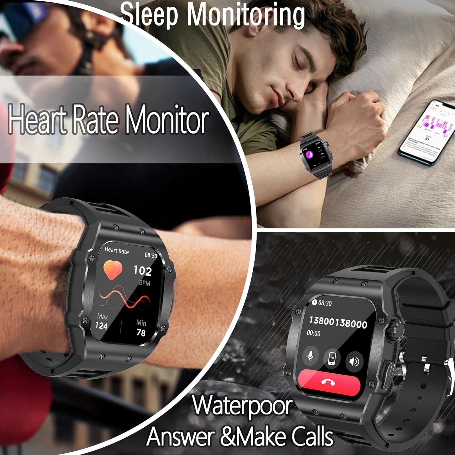 Reloj Inteligente Deportivo Militar Dvtlfrj Negro 1.91" HD