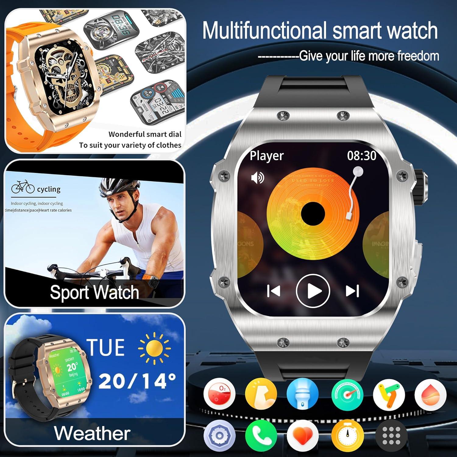 Reloj Inteligente Deportivo Militar Dvtlfrj Negro 1.91" HD