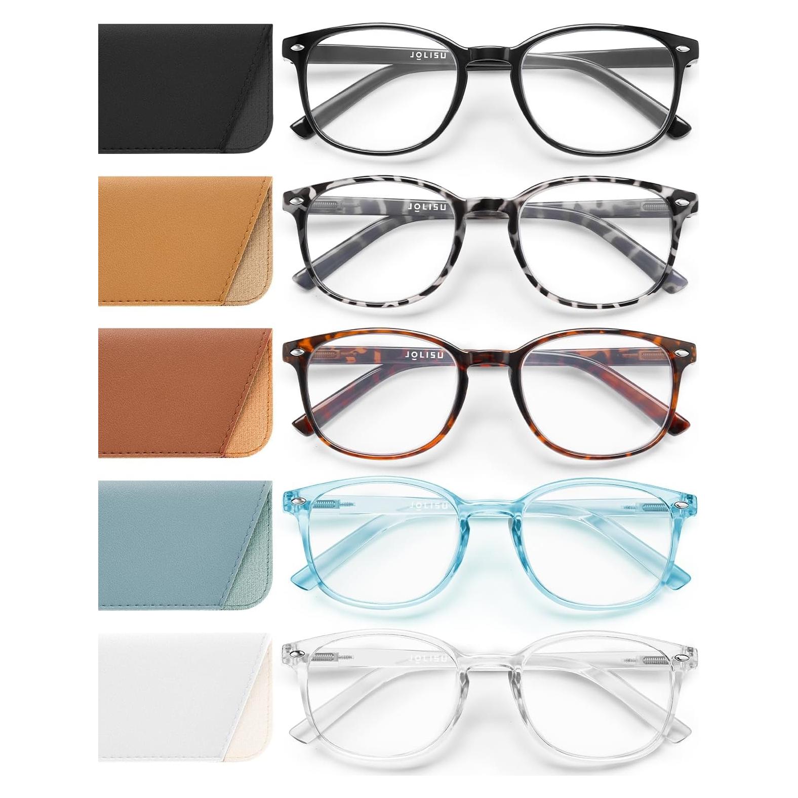 Paquete de 5 Gafas de Lectura JOLISU con Bloqueo de Luz Azul