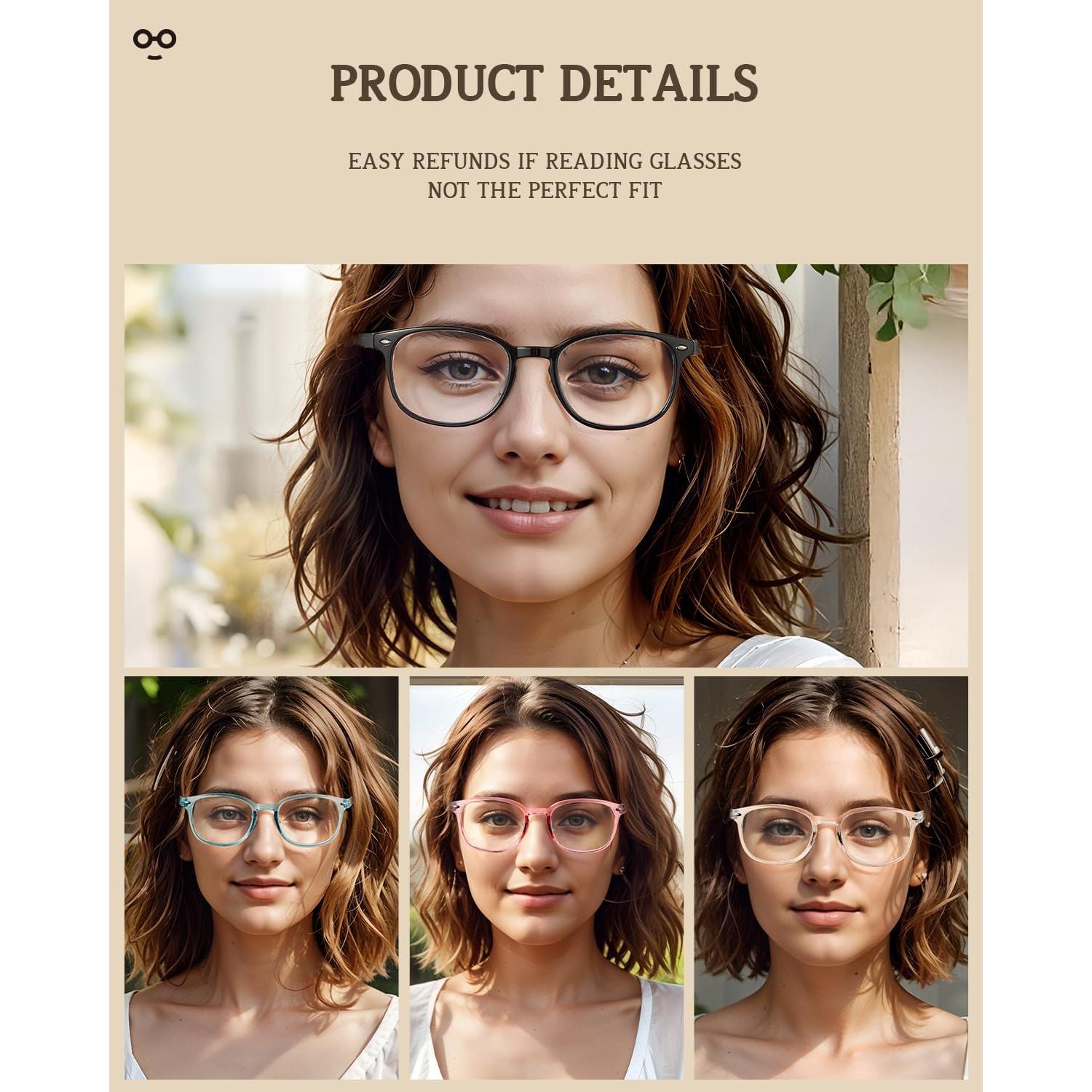 Paquete de 5 Gafas de Lectura JOLISU con Bloqueo de Luz Azul