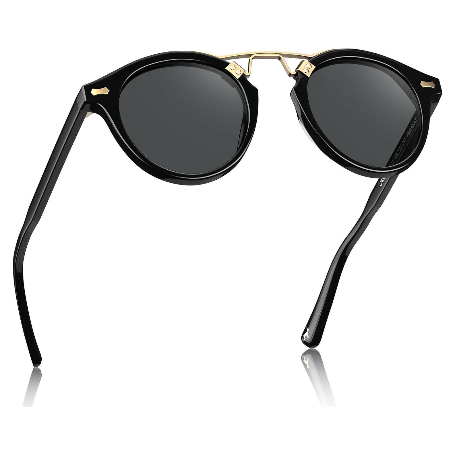 Gafas de sol polarizadas CARFIA para hombres, marco negro, protección UV