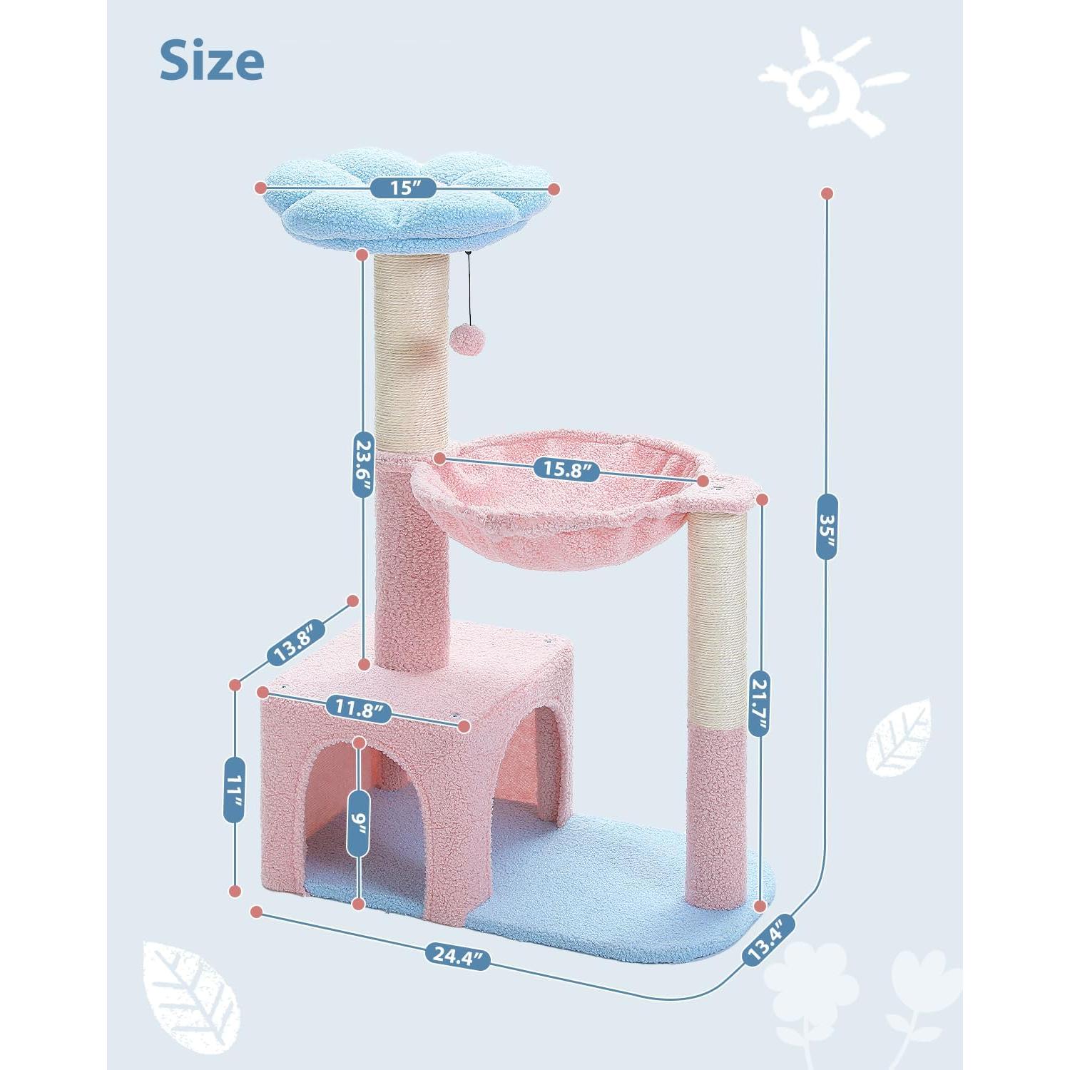 Árbol de Gato Flor MUTTROS 89 cm con Hamaca y Rascador