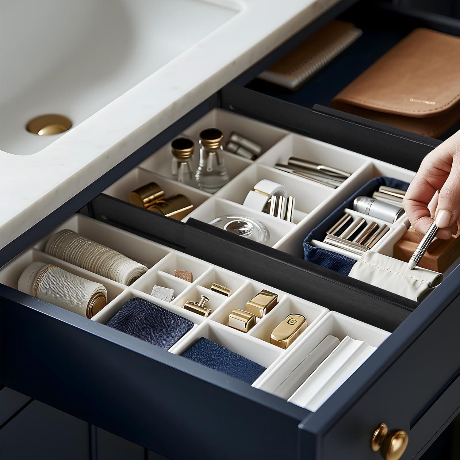 Divisores de Cajones Ajustables Utoplike 10.16 cm Negro 4 PCS