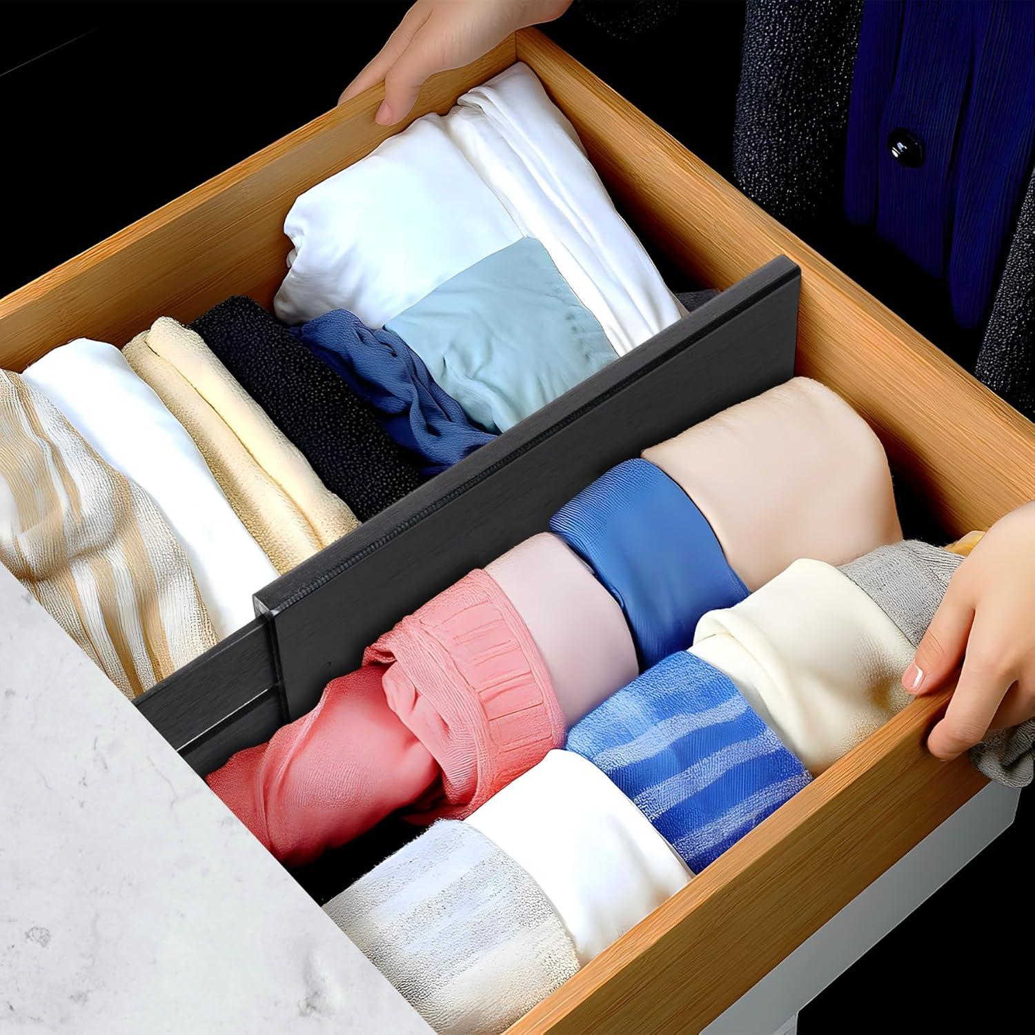 Divisores de Cajones Ajustables Utoplike 10.16 cm Negro 4 PCS