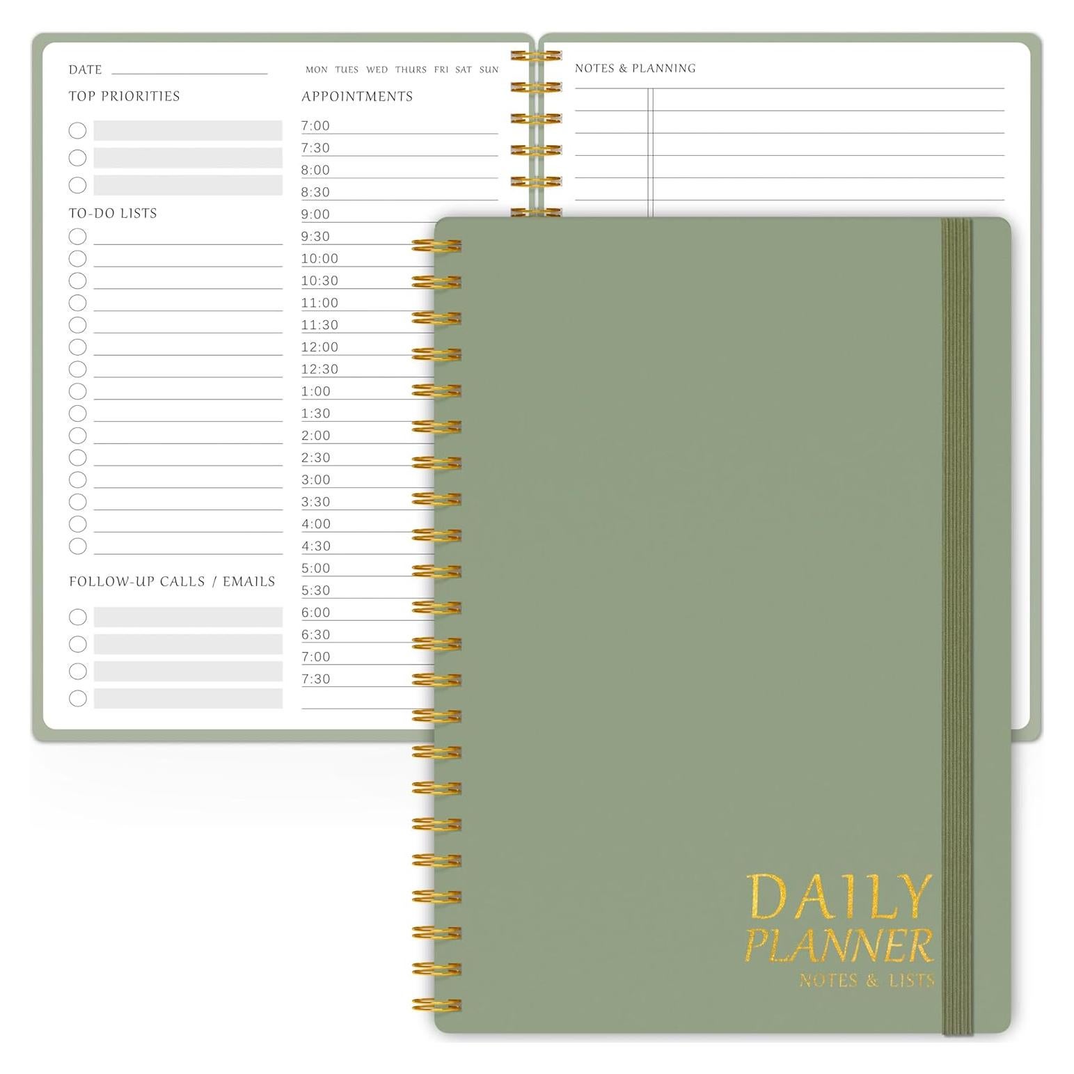 Planificador Diario Sin Fecha MeDolove Verde 14x21.6 cm