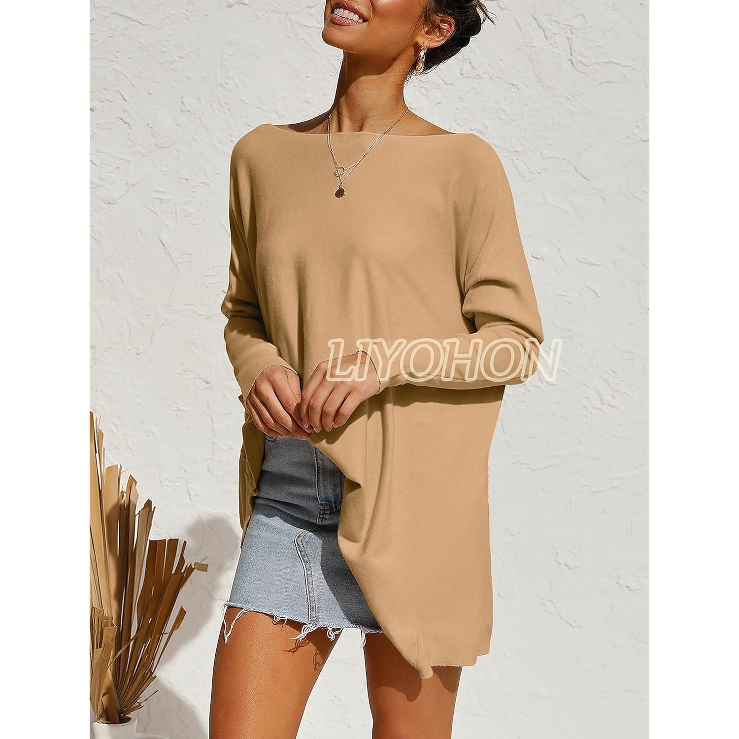 Camiseta Oversized LIYOHON para Mujeres, Túnica Casual