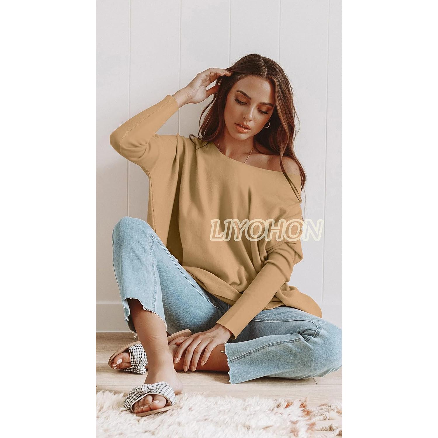 Camiseta Oversized LIYOHON para Mujeres, Túnica Casual