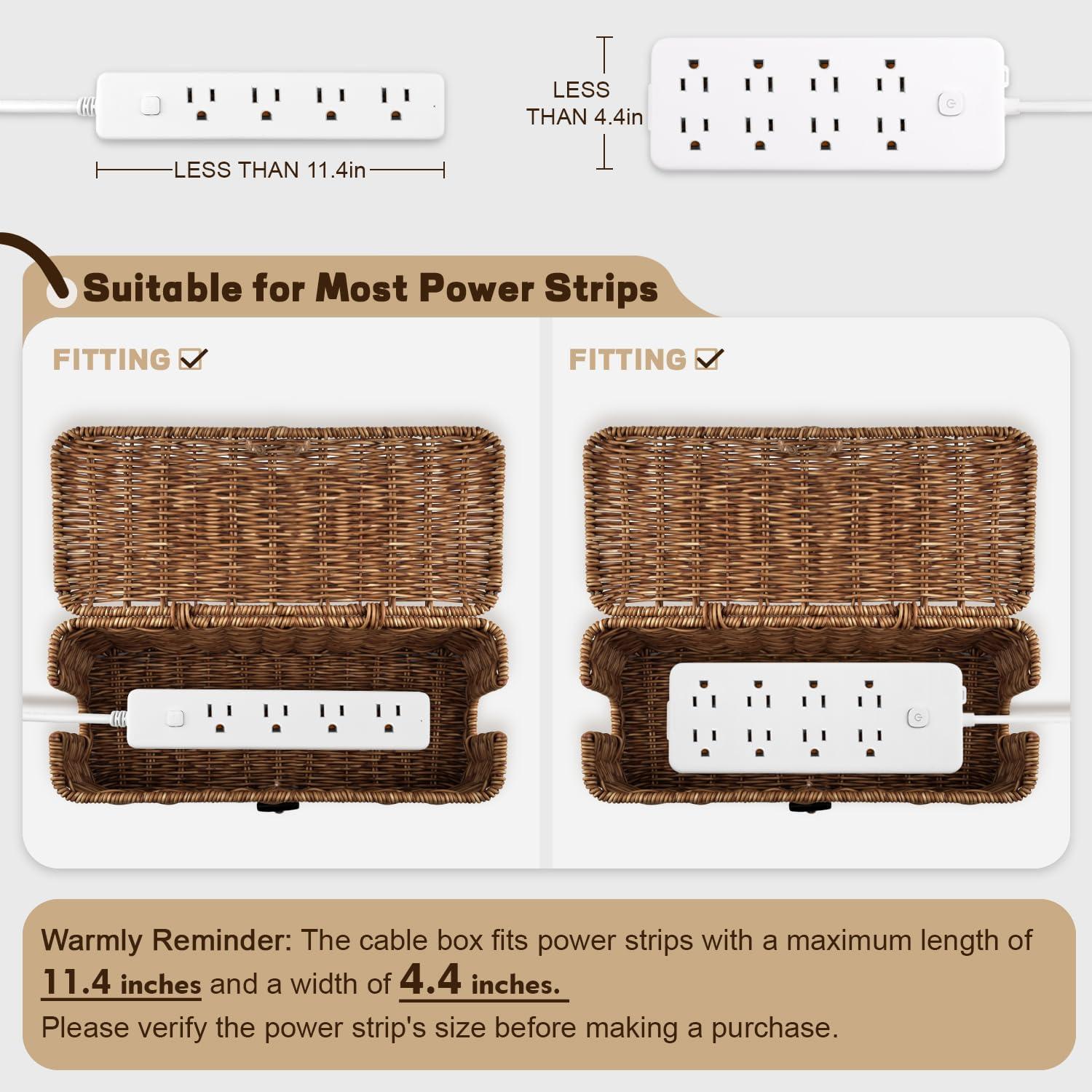 Caja Organizadora de Cables Konosnd - Marrón, 30.48x12.7x12.7 cm