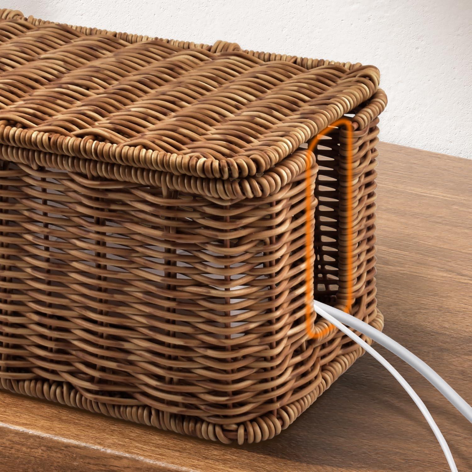 Caja Organizadora de Cables Konosnd - Marrón, 30.48x12.7x12.7 cm