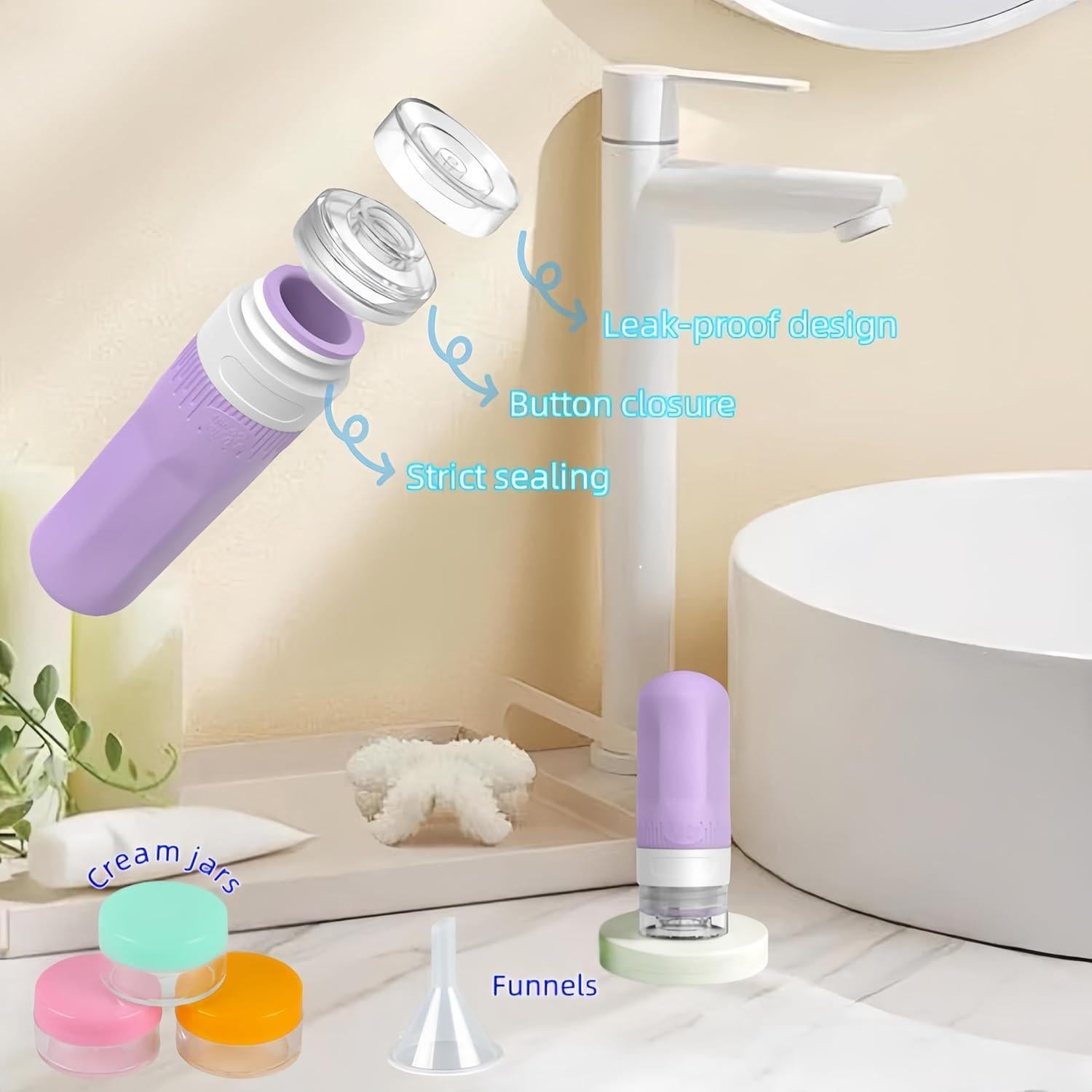 Juego de Botellas de Viaje LSQDV 18 Piezas Aprobadas TSA