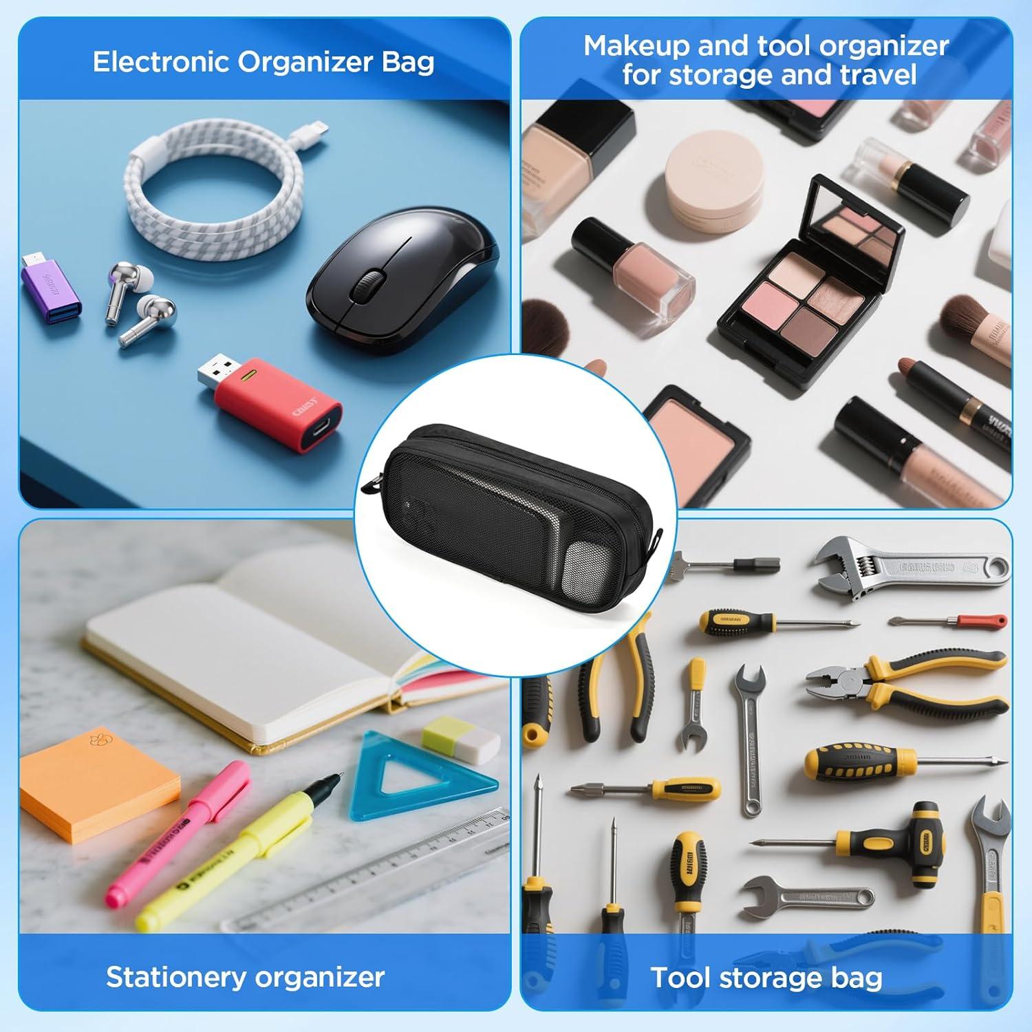 Organizador de Viaje Bidponds Negro para Accesorios 25.5x12x5cm