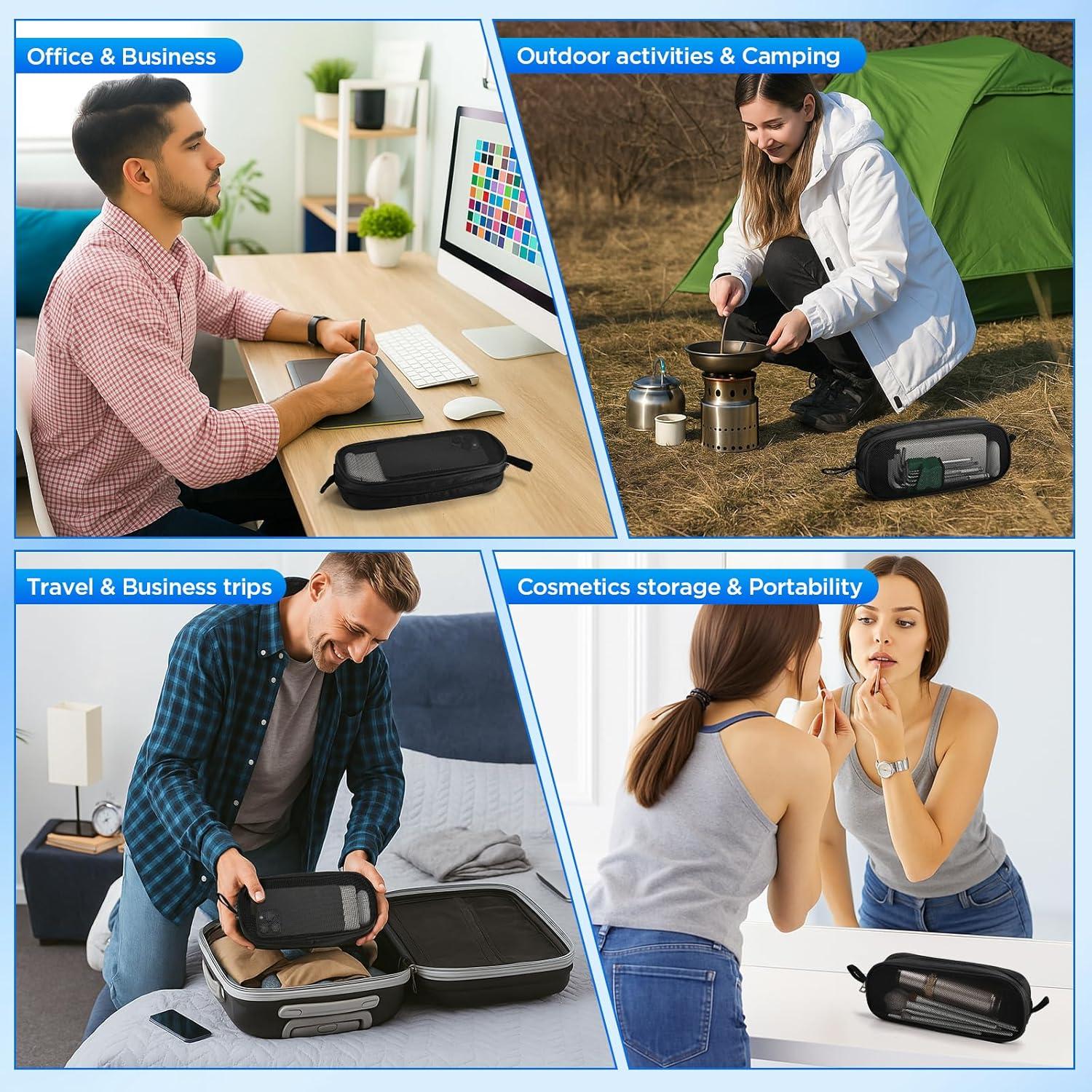 Organizador de Viaje Bidponds Negro para Accesorios 25.5x12x5cm