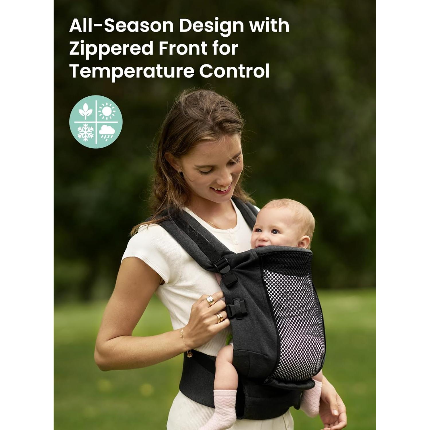 Funda Ergonómica para Bebé GROWNSY Negra, 3.2-19.9kg