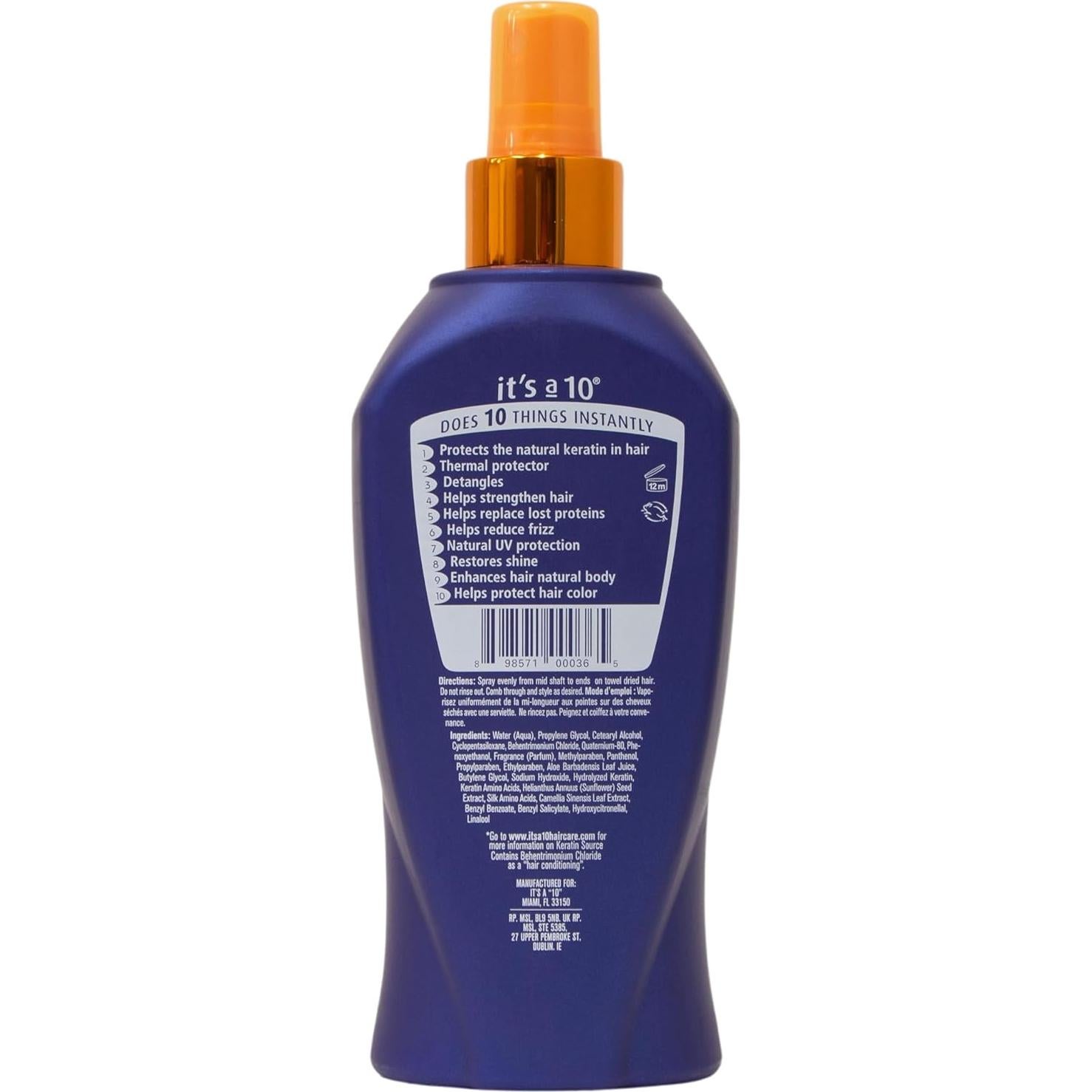 Es un 10 Leave-In Plus Queratina 283.5g Cuidado Cabello