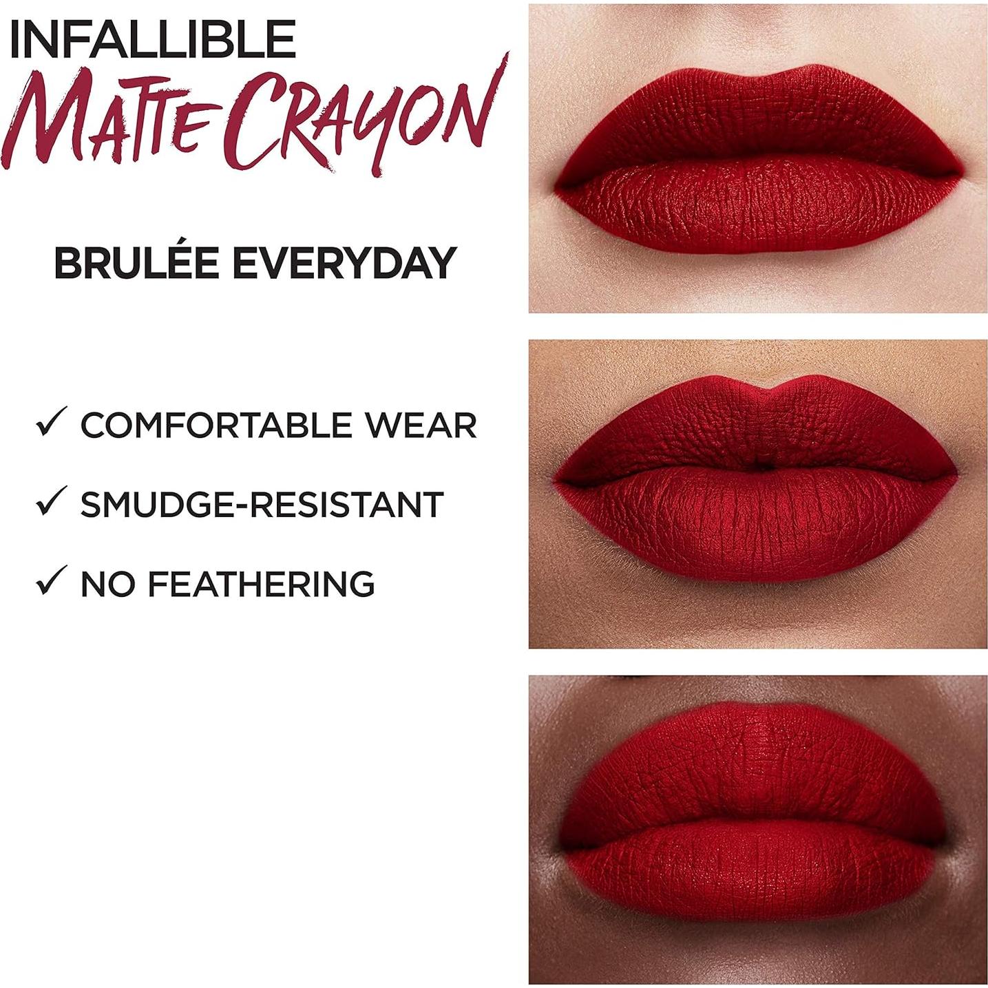 Lápiz Labial Mate L'Oréal Paris Infallible Brulee Everyday 9g