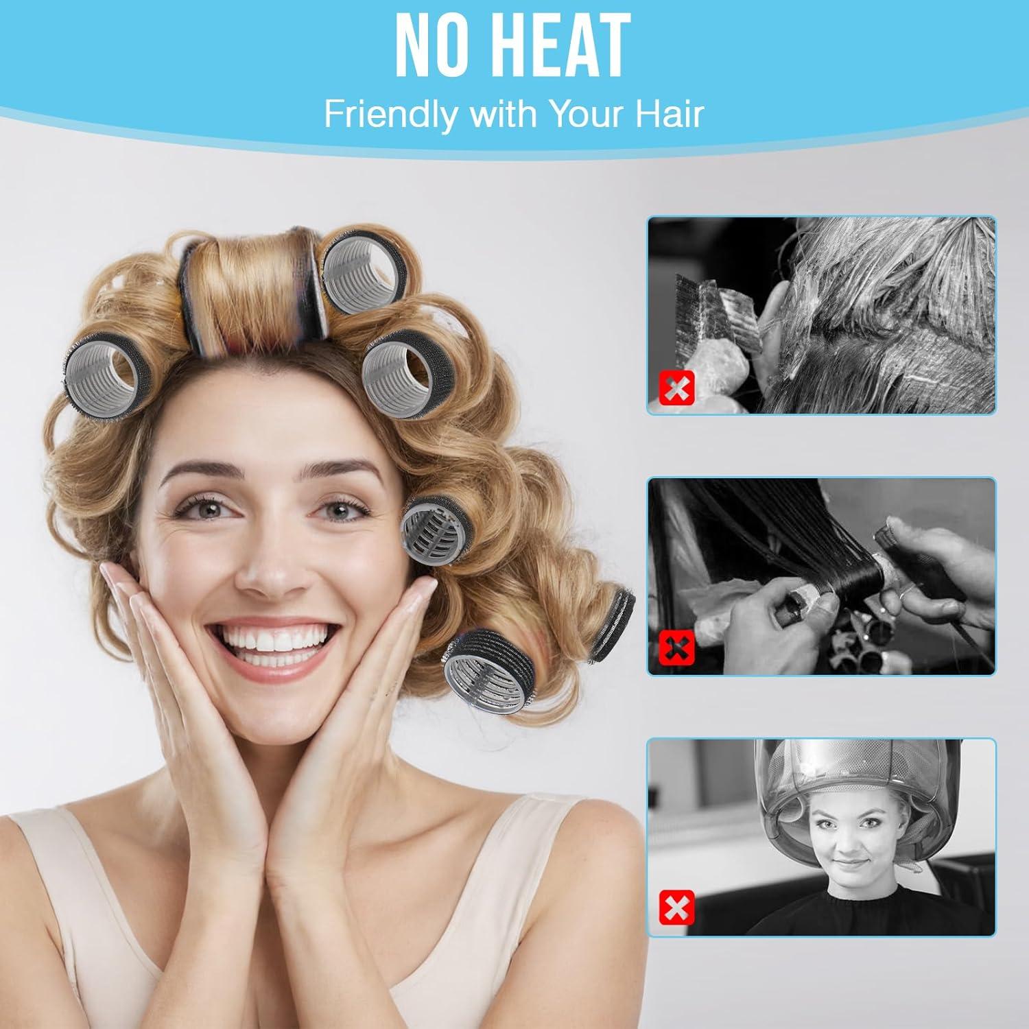 Kit de Rulos Autoadhesivos Sin Calor HAKINBOT - 36 Rulos y Clips