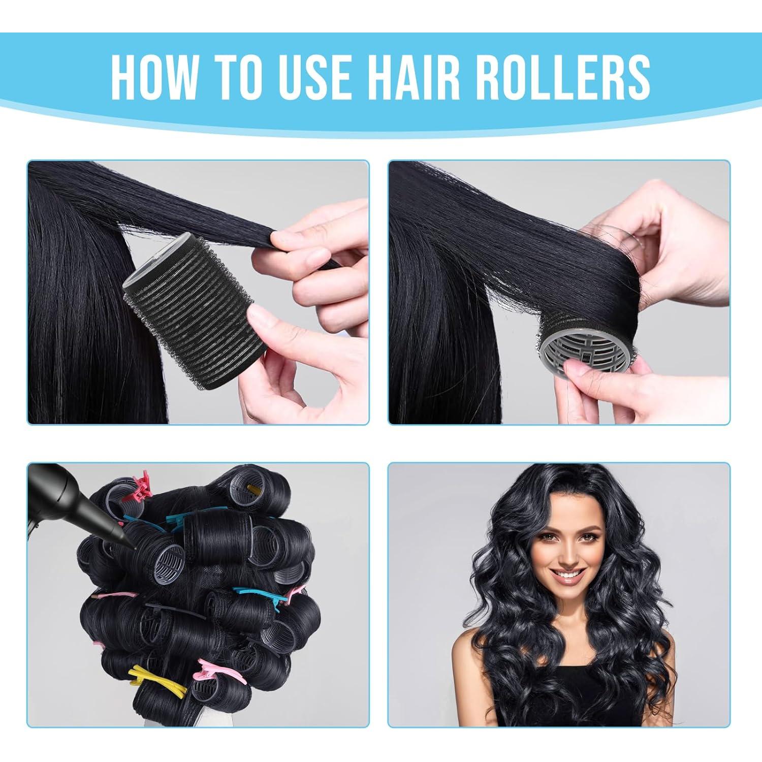 Kit de Rulos Autoadhesivos Sin Calor HAKINBOT - 36 Rulos y Clips