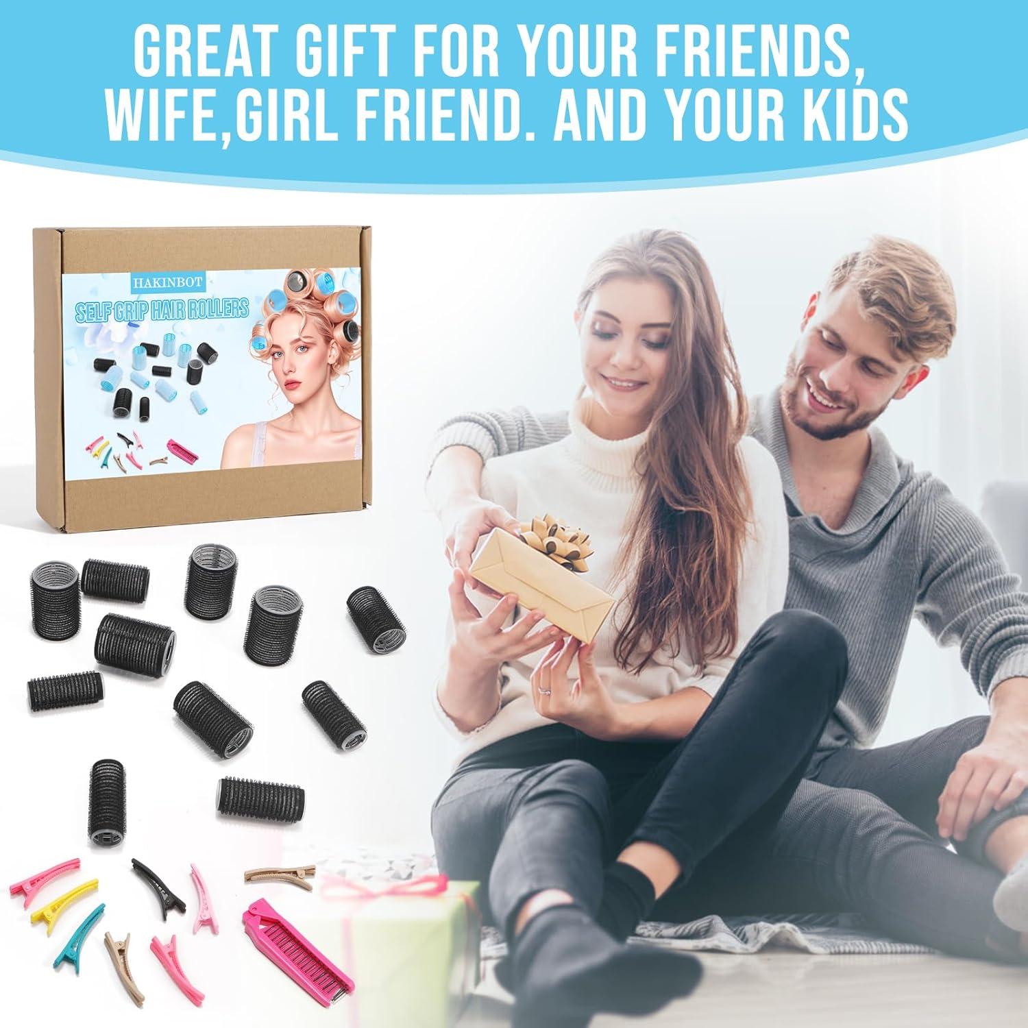 Kit de Rulos Autoadhesivos Sin Calor HAKINBOT - 36 Rulos y Clips