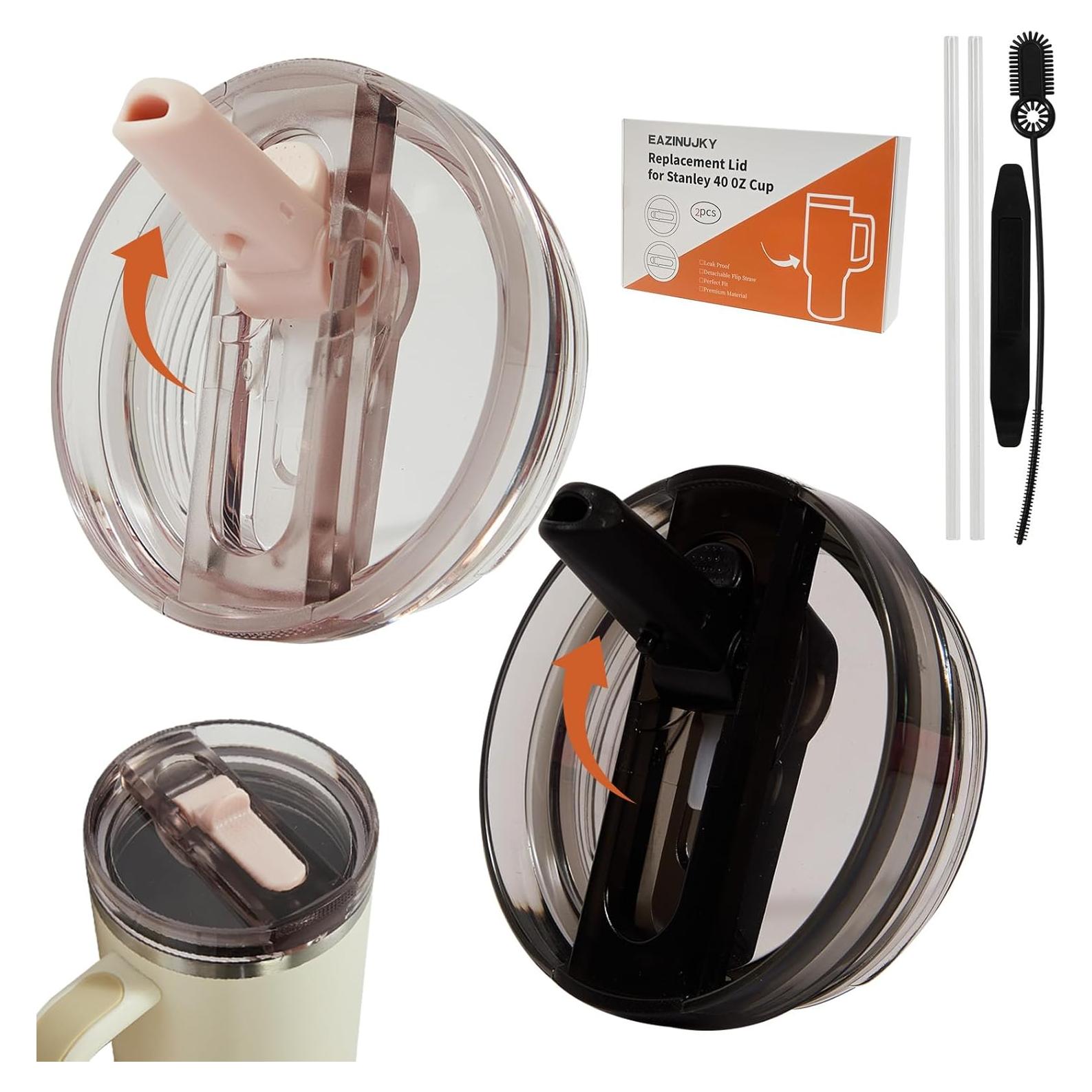 Paquete de 2 tapas desmontables EAZINUJKY para Stanley 40oz