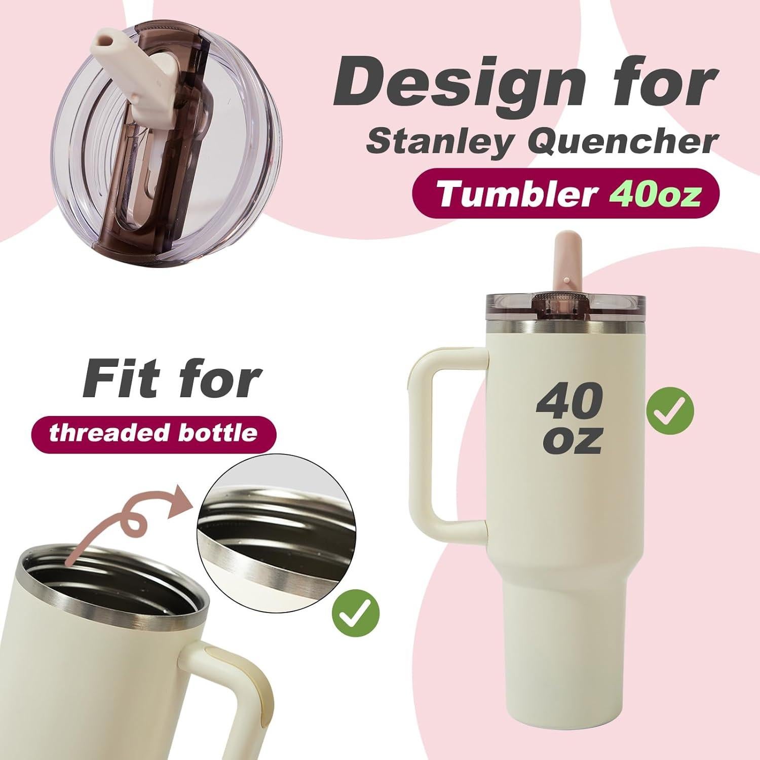 Paquete de 2 tapas desmontables EAZINUJKY para Stanley 40oz