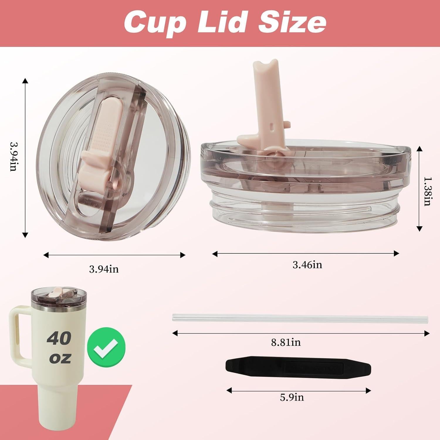 Paquete de 2 tapas desmontables EAZINUJKY para Stanley 40oz