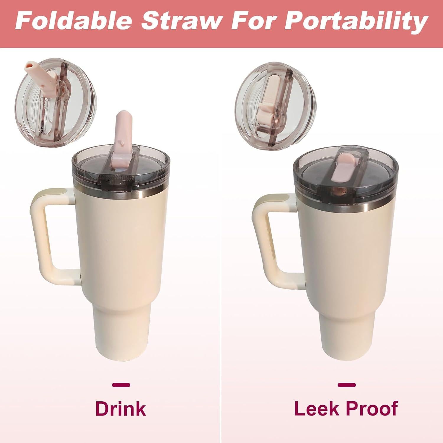 Paquete de 2 tapas desmontables EAZINUJKY para Stanley 40oz