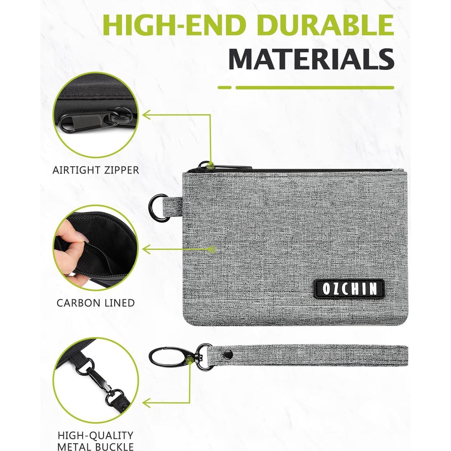 Bolsa a Prueba de Olores Gris - Estuche de Almacenamiento 15.24x10.16cm