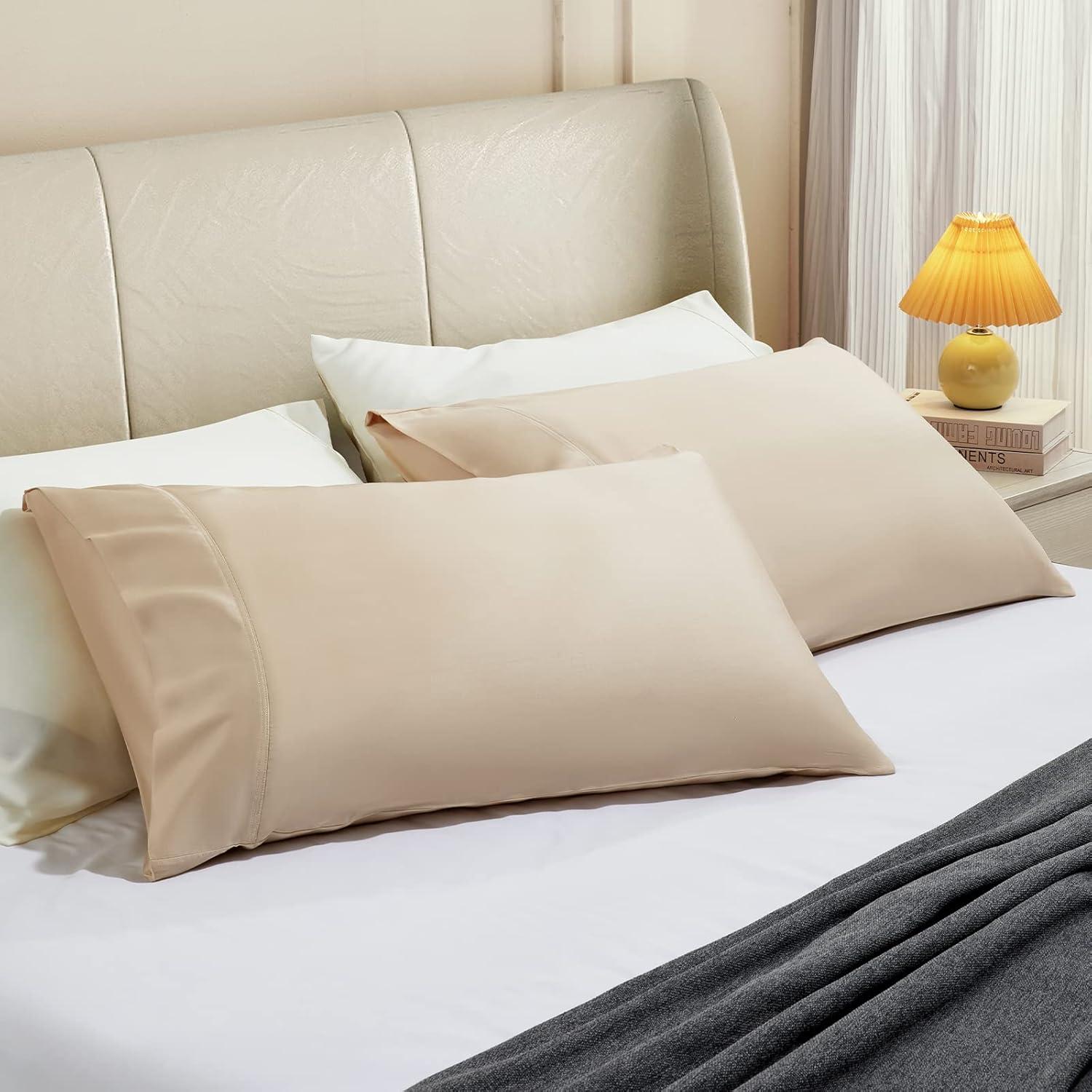 Funda de Almohada Reina Stnomy Eucalipto Tencel 300TC Champagne