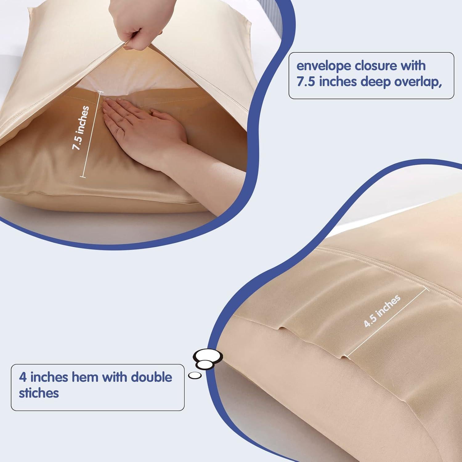 Funda de Almohada Reina Stnomy Eucalipto Tencel 300TC Champagne